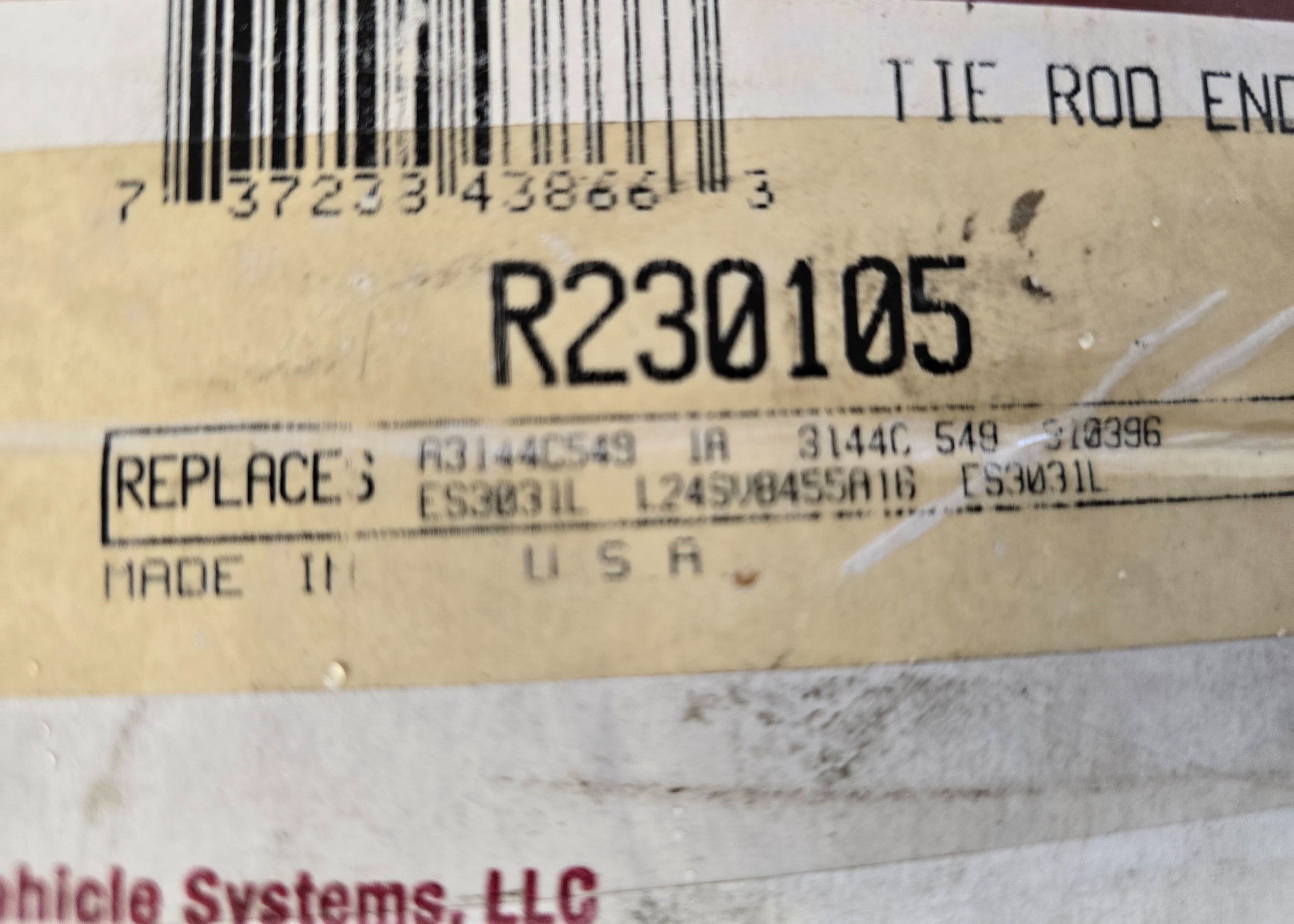 P/N: R230105 - Meritor Steering Tie Rod End