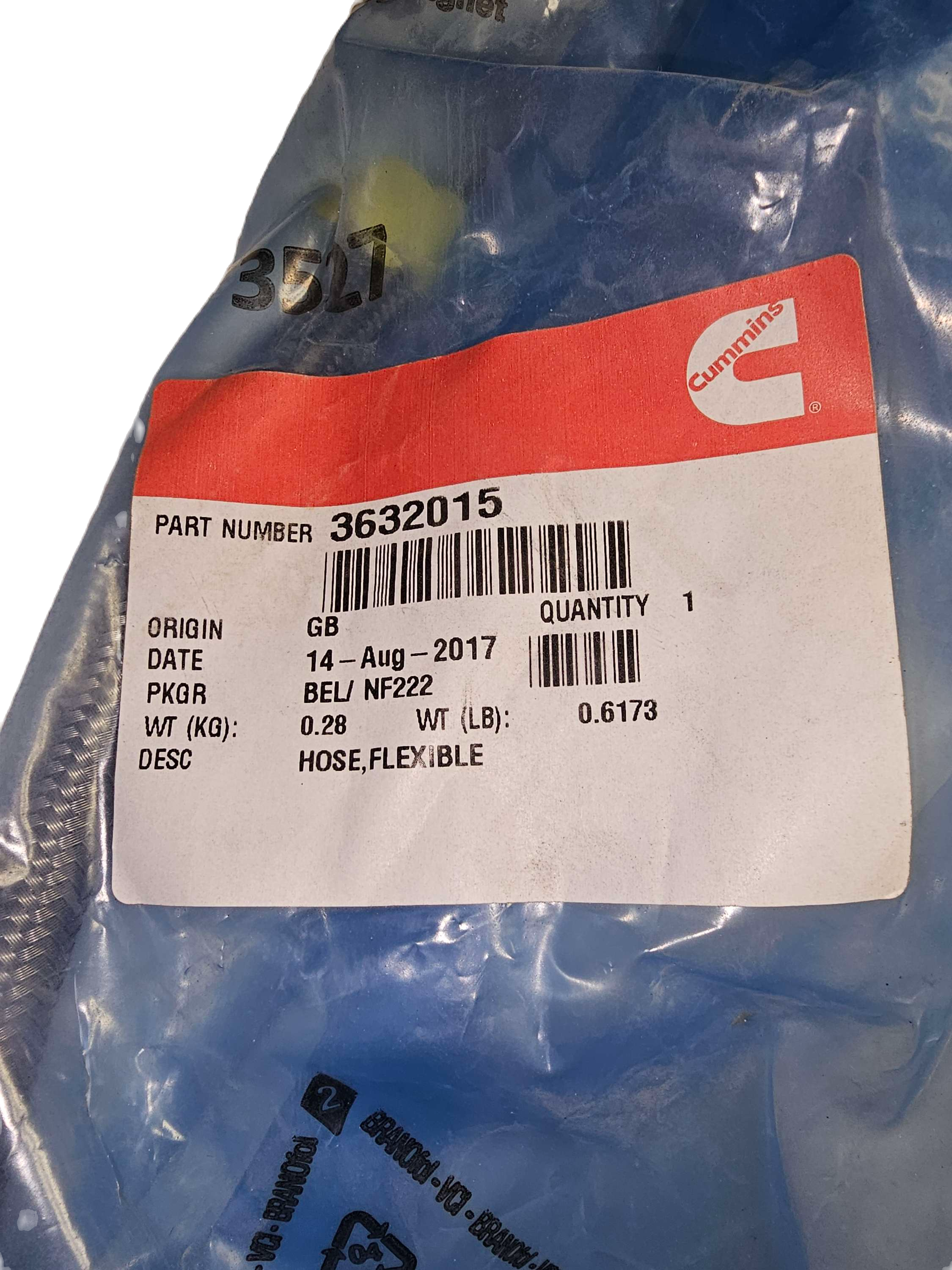 3632015 Hose Flexible Genuine OEM Cummins