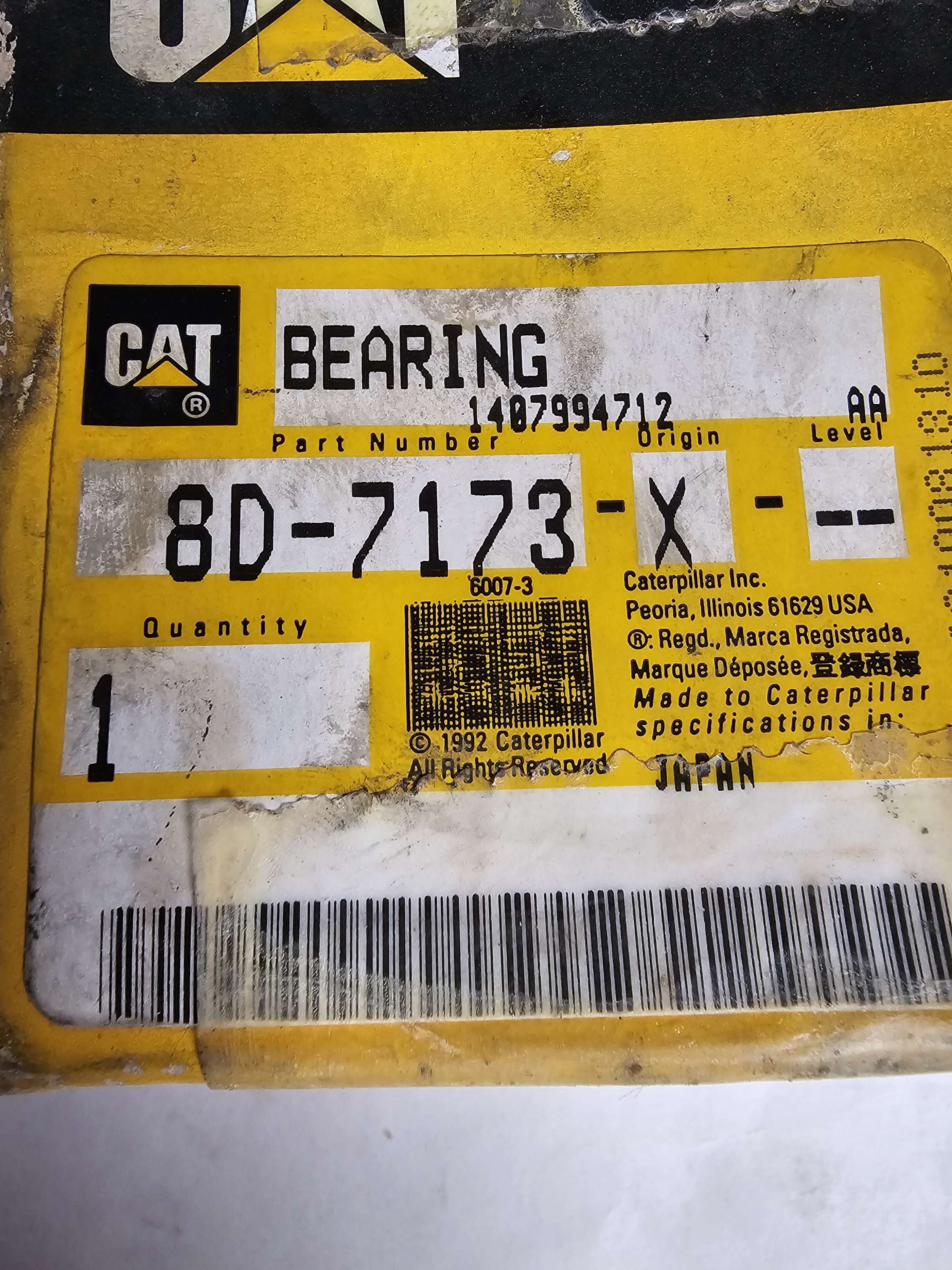 8D-7173: BEARING CAT/Caterpillar 8D7173