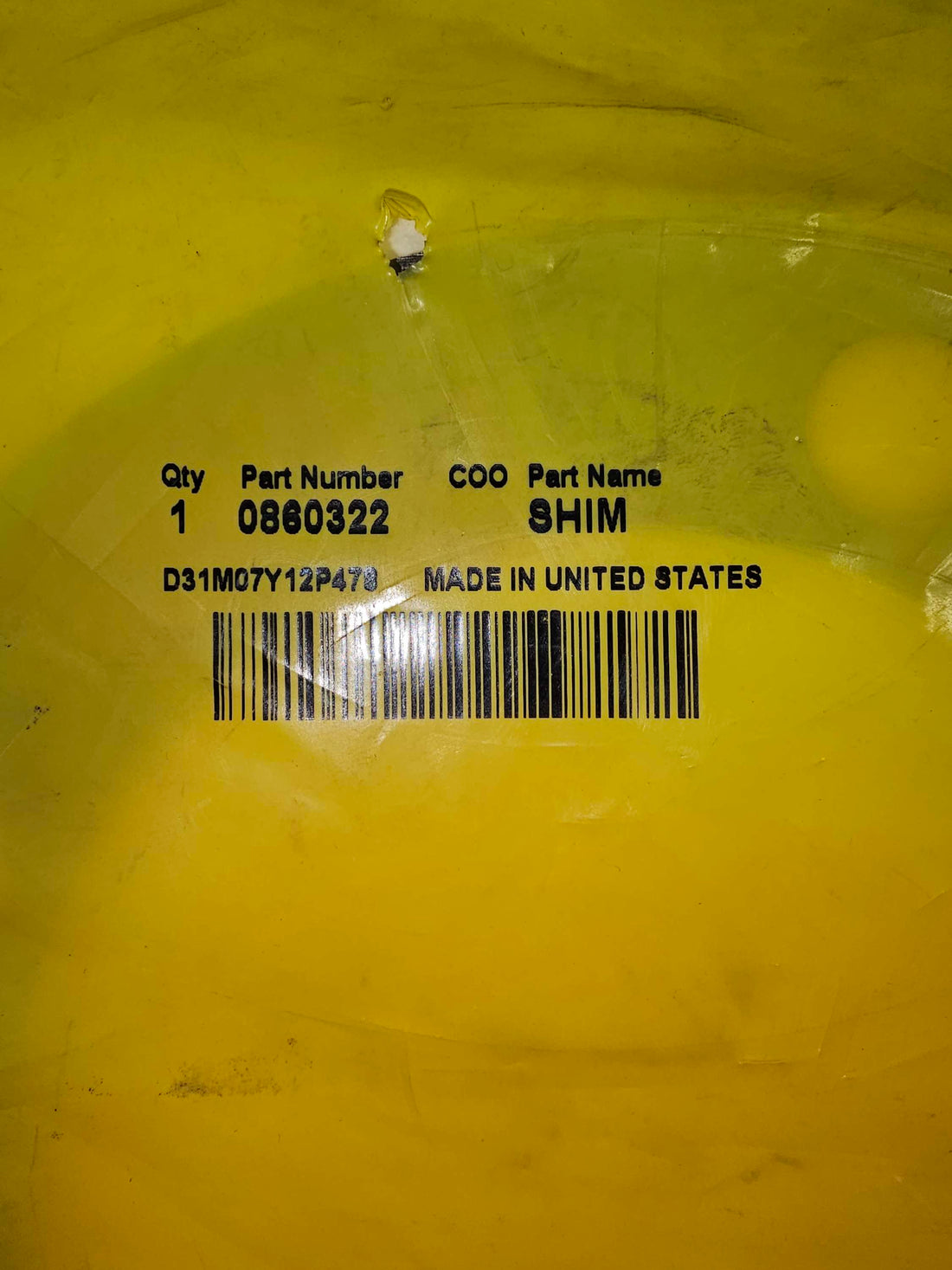 086-0322 1mm Thickness Steel Shim 0860322
