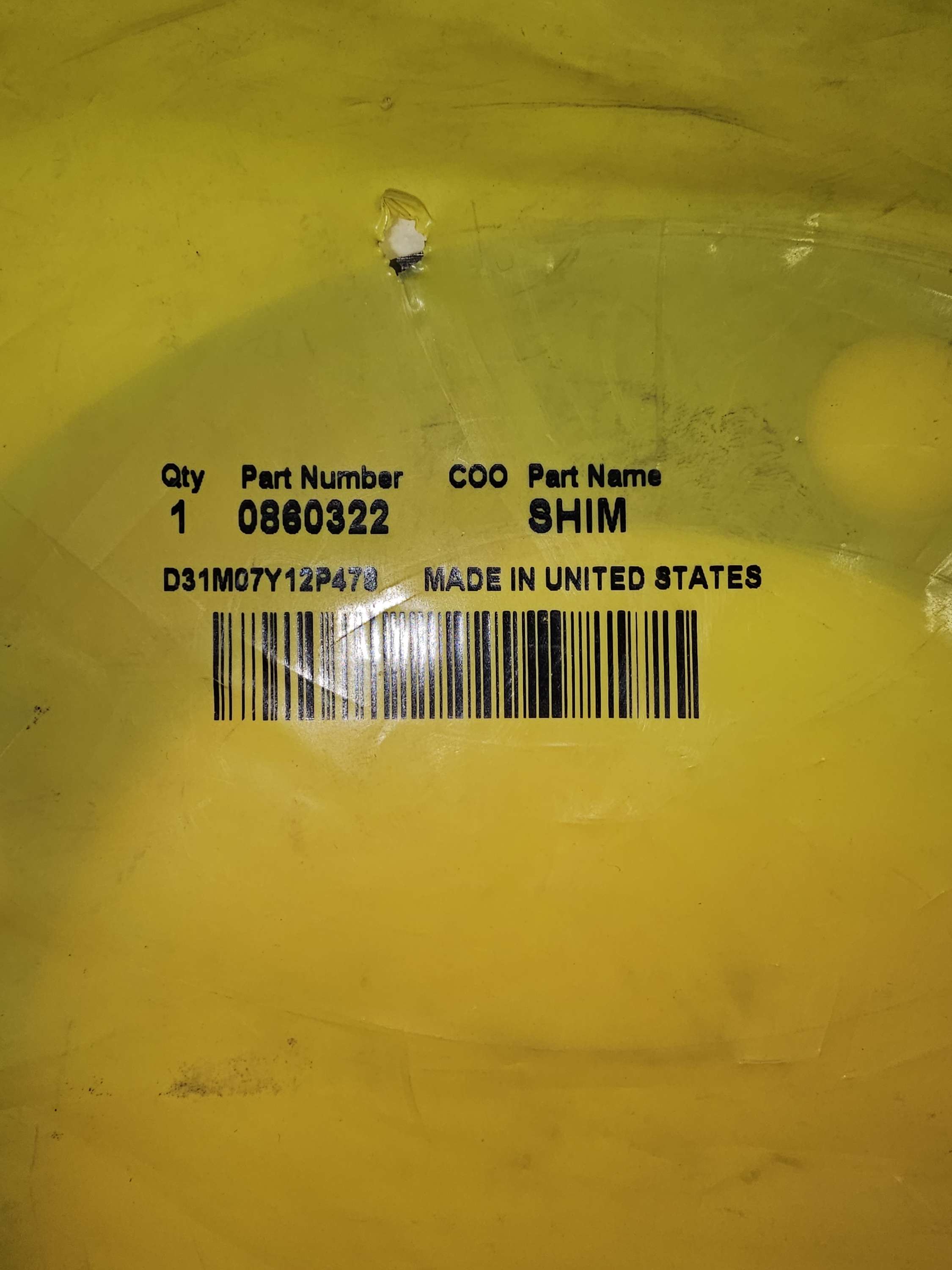 086-0322 1mm Thickness Steel Shim 0860322