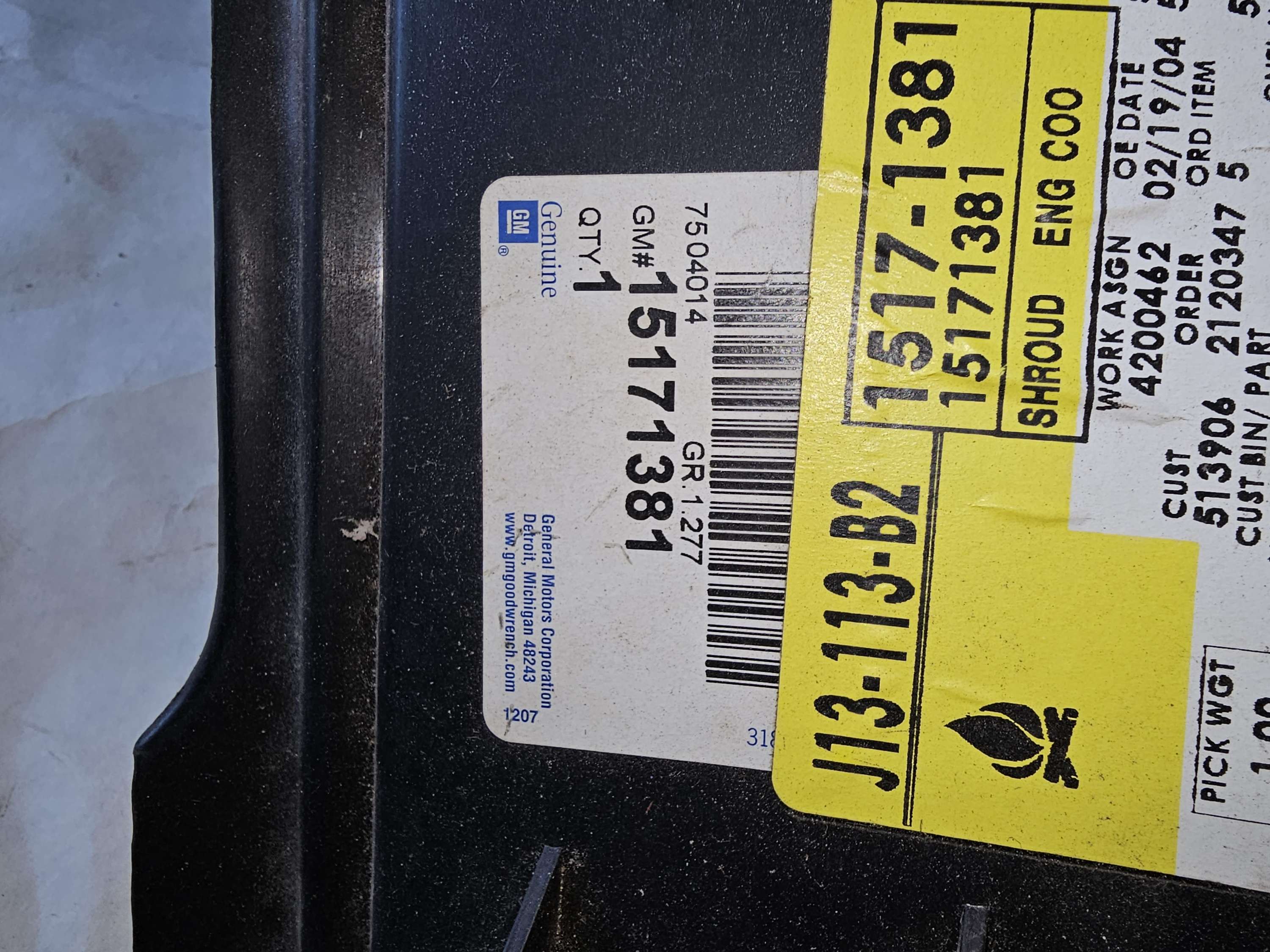 15171381 Fan Shroud OEM General Motors