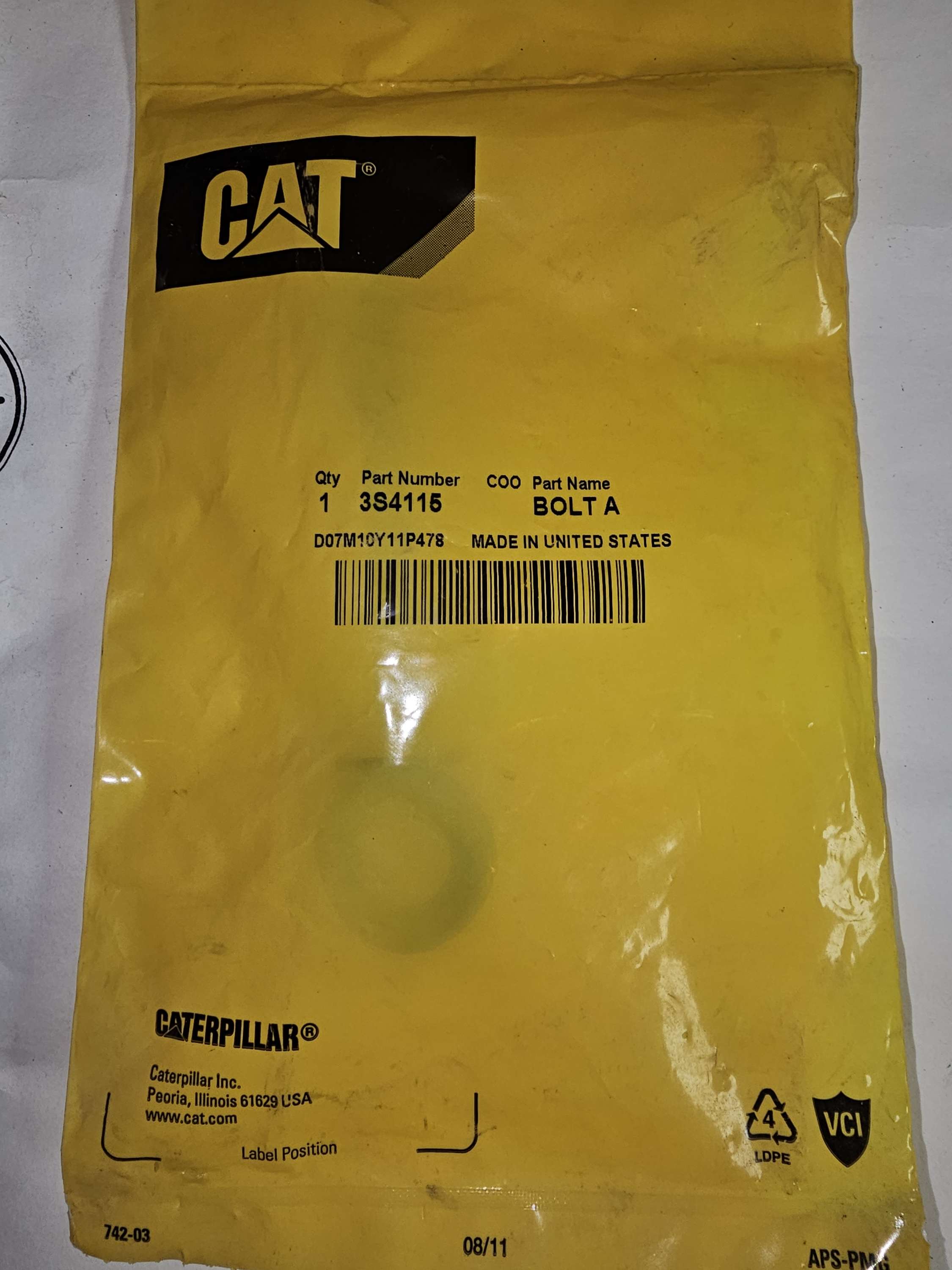 3S4115 Bolt A. CAT