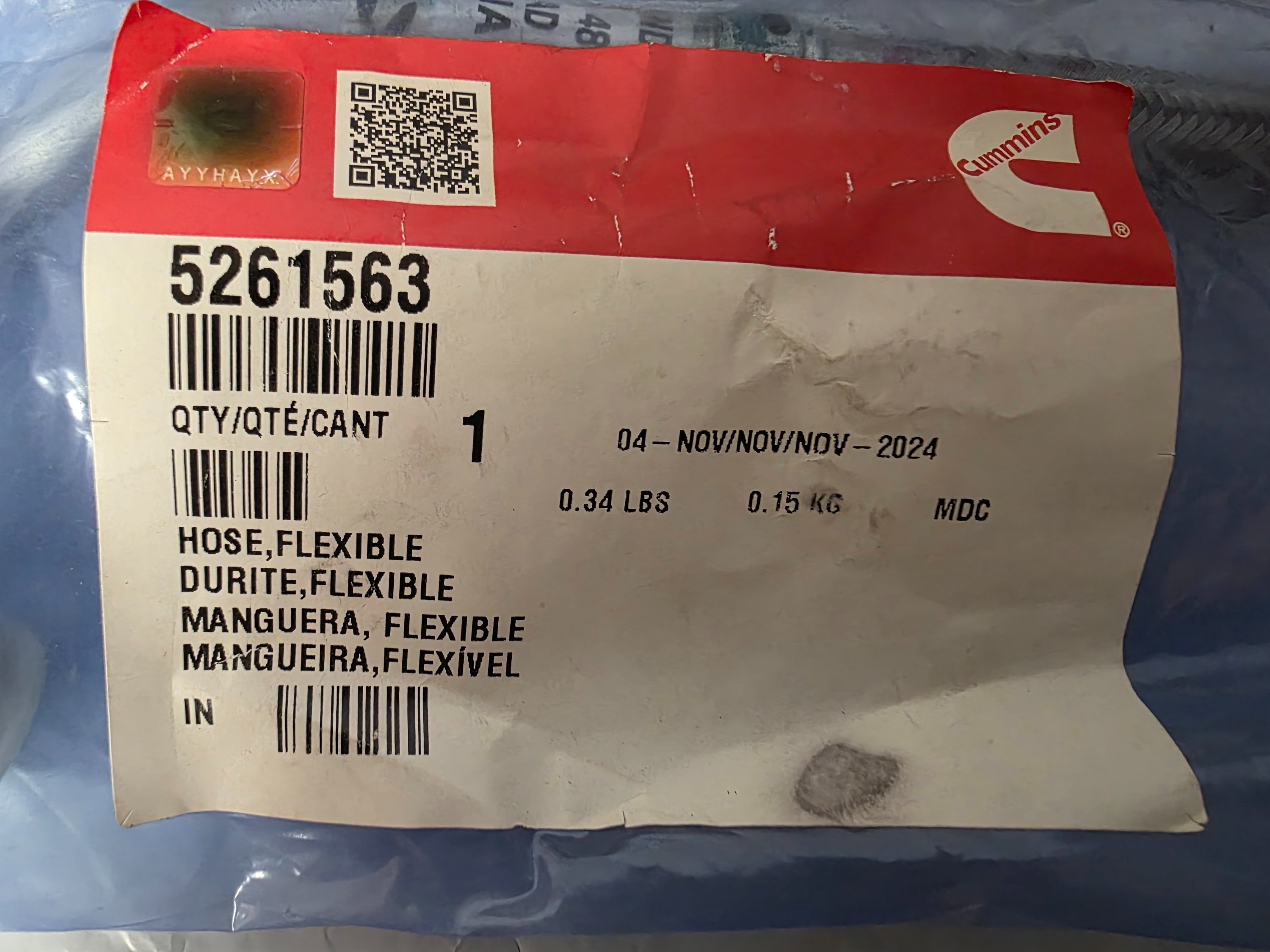 5261563 Genuine Cummins Flexible Hose for ISB/QSB engines