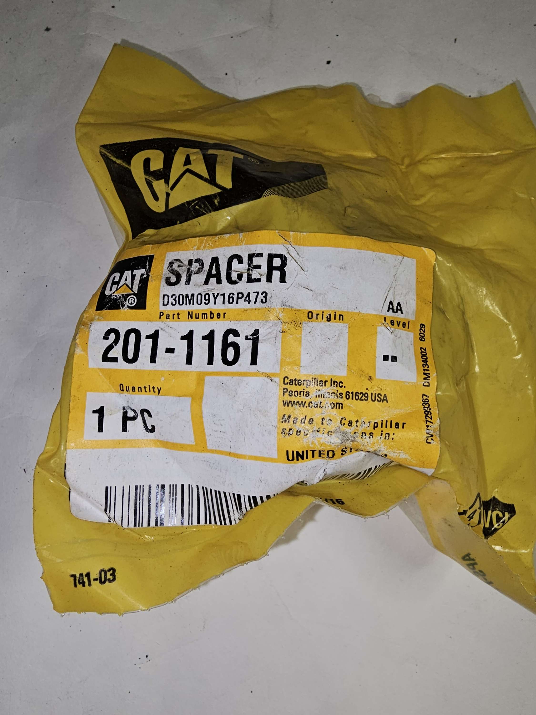 201-1161 Spacer Caterpillar CAT OEM 2011161