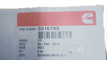 3016780 Cummins Lower Bearing Main