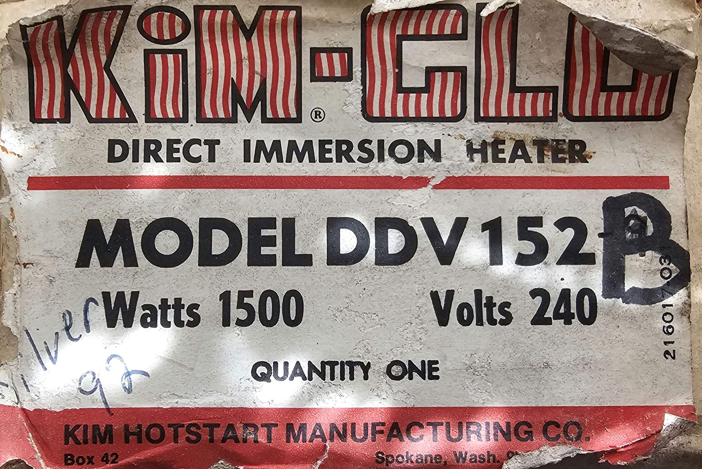 DDV152B 1500W 240V Engine Block Heater Detroit NOS