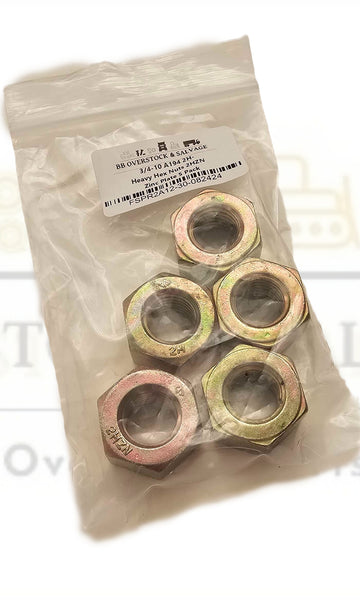 3/4-10 A194 2H- Heavy Hex Nuts 2HZN Zinc Plate 5 Pack