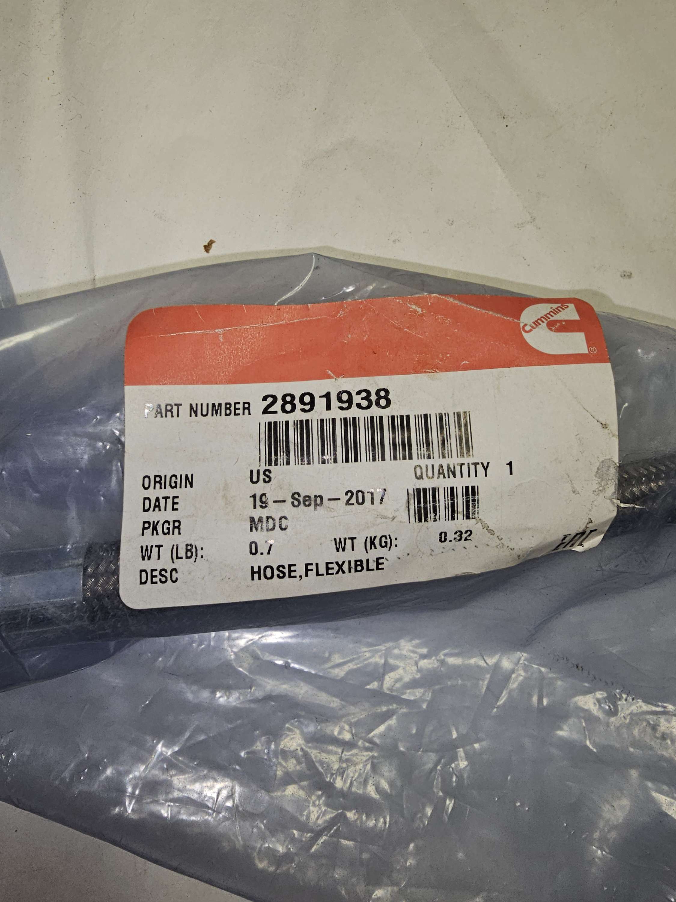 2891938 Hose Flexible Genuine OEM Cummins