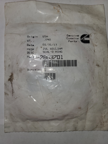 Genuine Cummins 2863701 Seal O-Ring