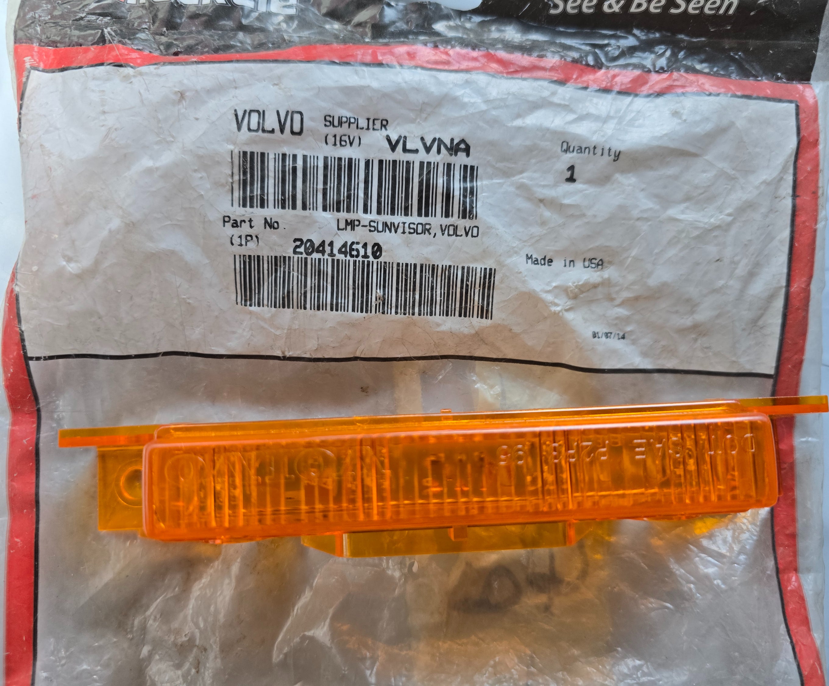 20414610 | Volvo Amber Sunvisor Lamp