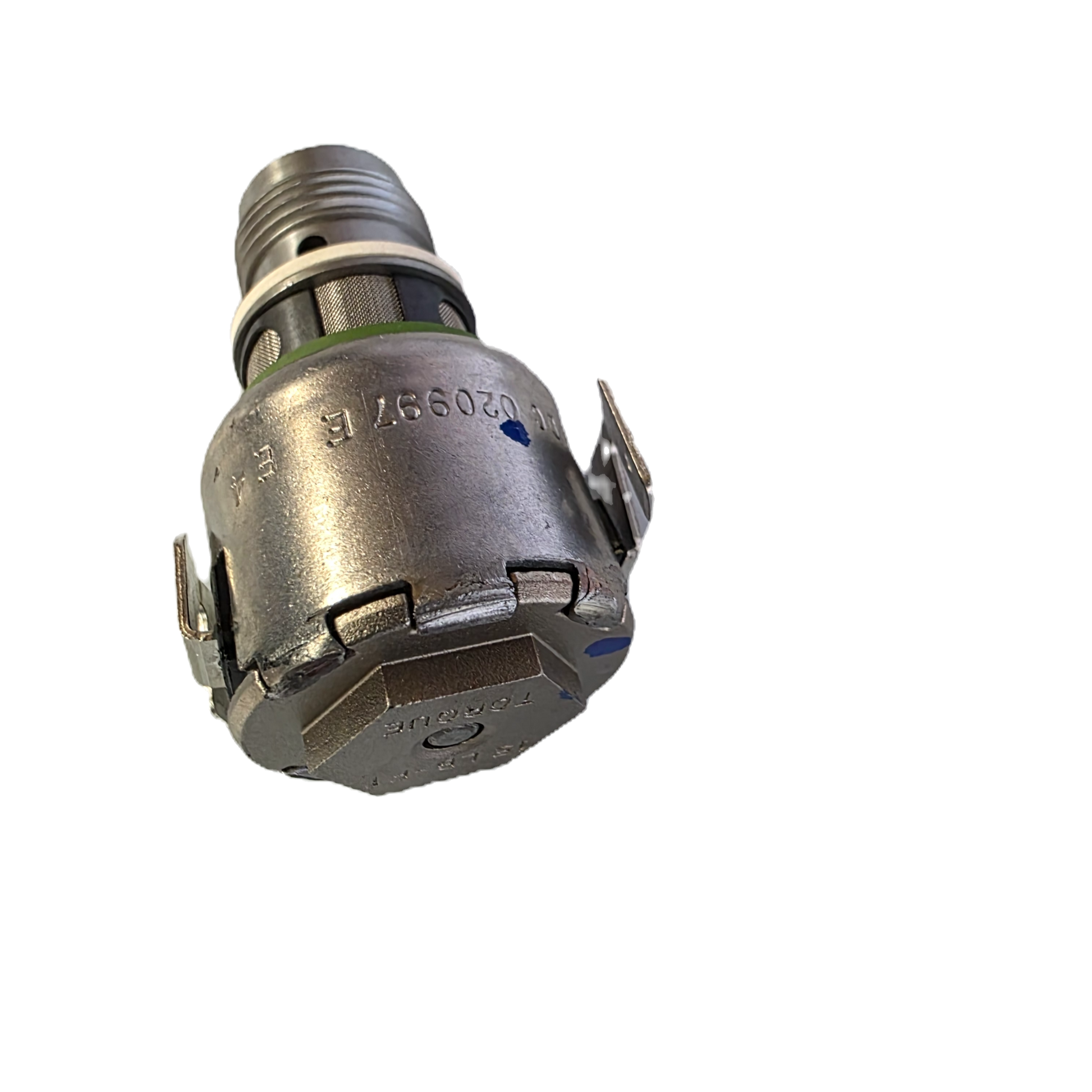 Metal valve or fitting on a white background