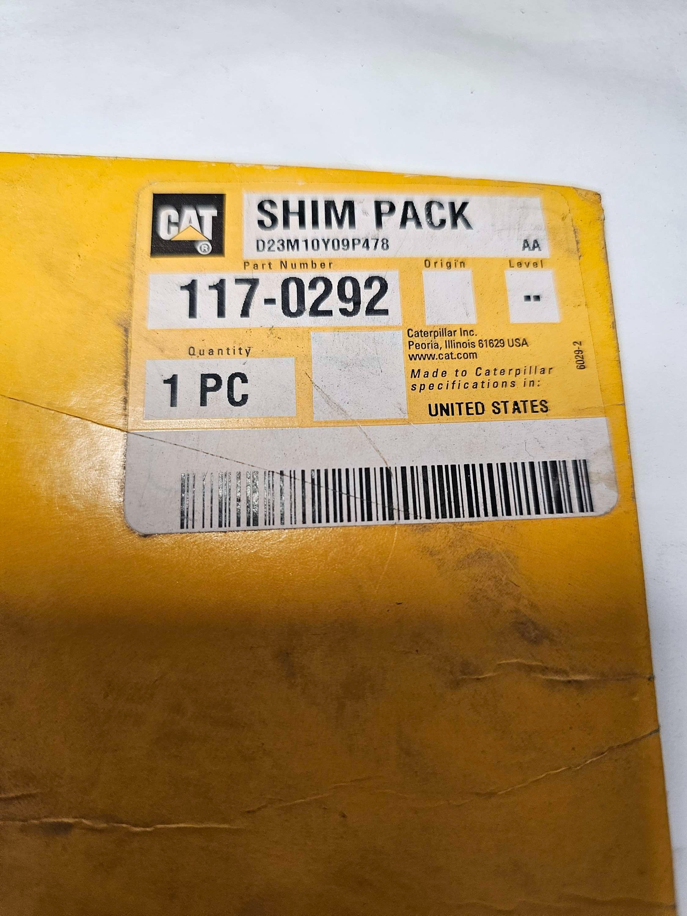117-0292 Shim Pack Caterpillar CAT 1170292