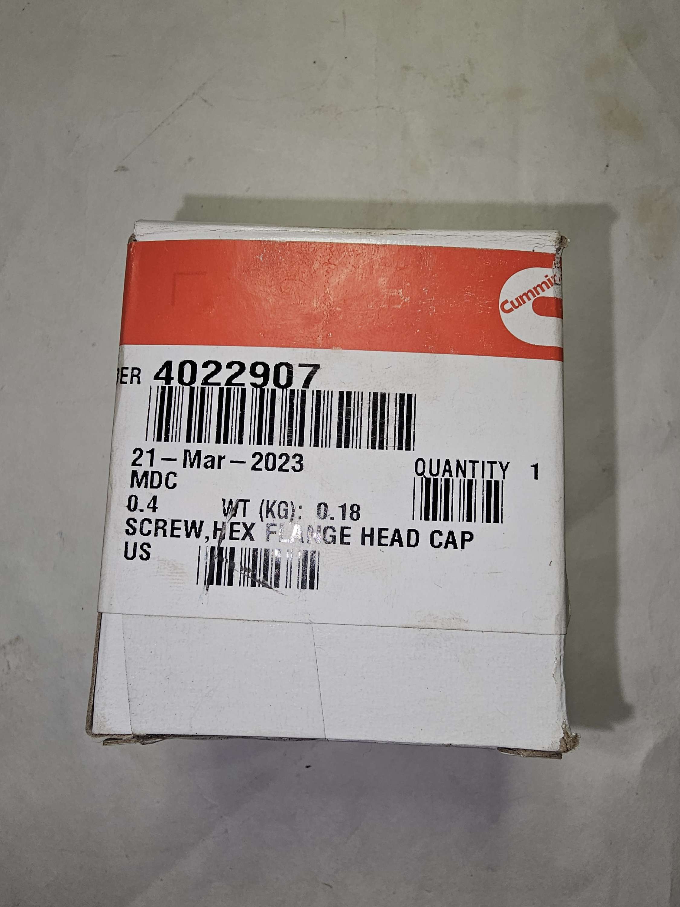 Cummins 4022907 Hex Head Flanged Cap Screw