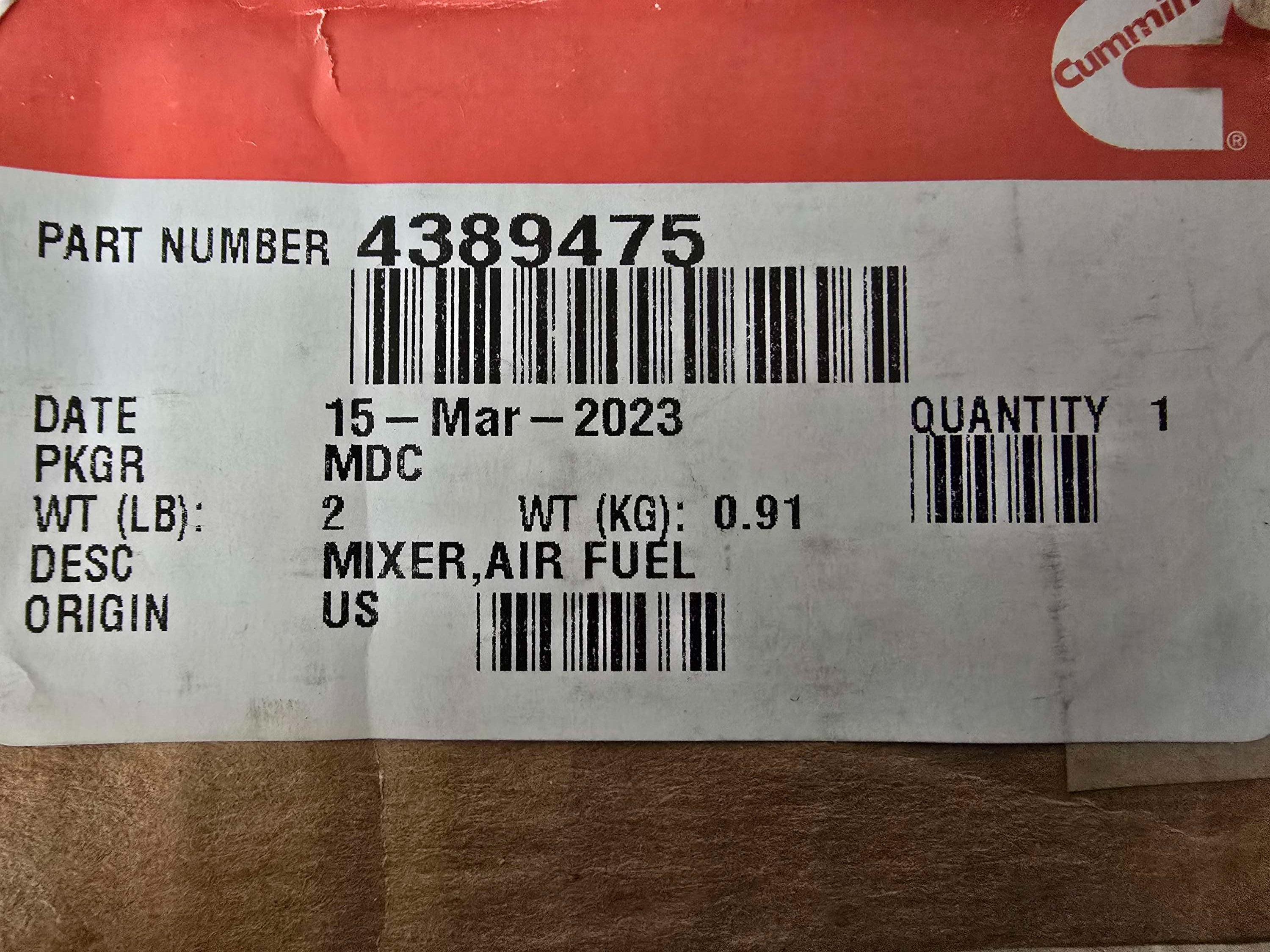 4389475 Cummins Air Fuel Mixer for EPA13 12 liter ISX/QSX engines