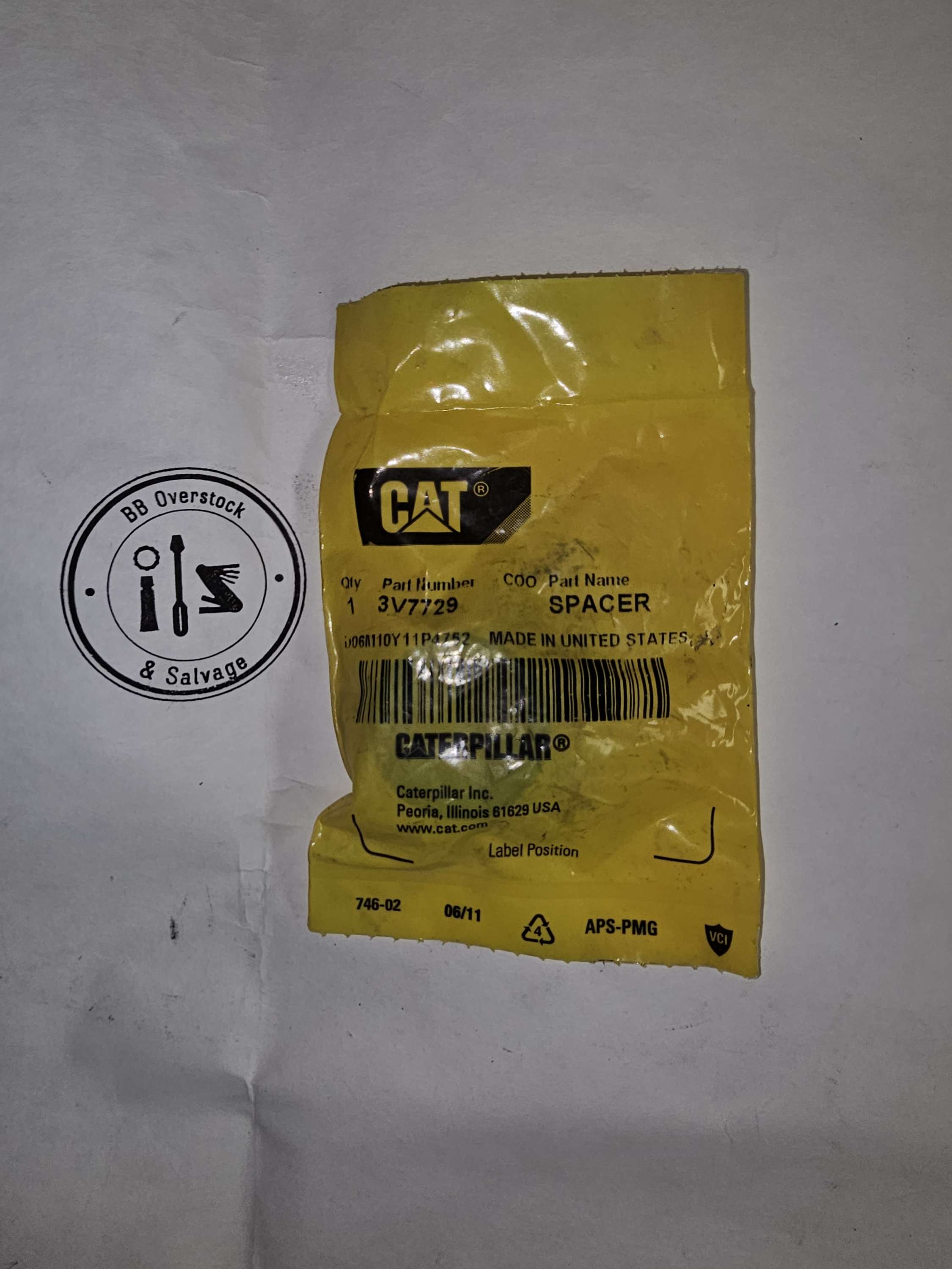 3V-7729 Spacer Caterpillar CAT OEM 3V7729
