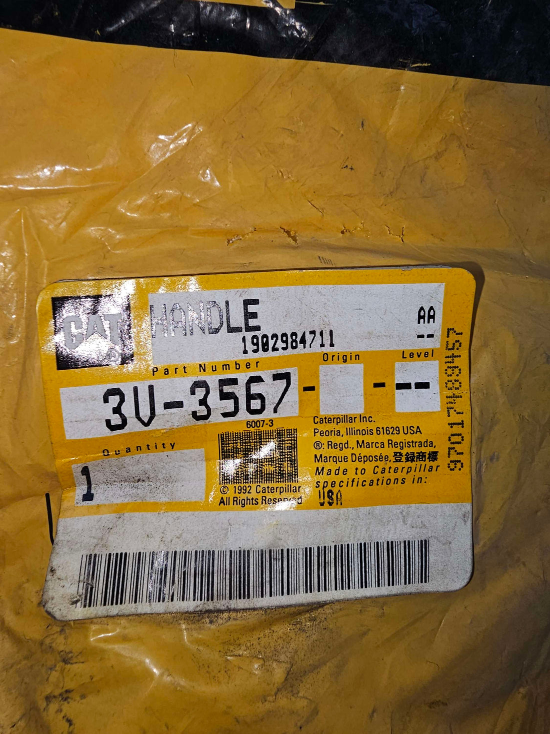 3V-3567 Handle AA Caterpillar CAT 3V3567