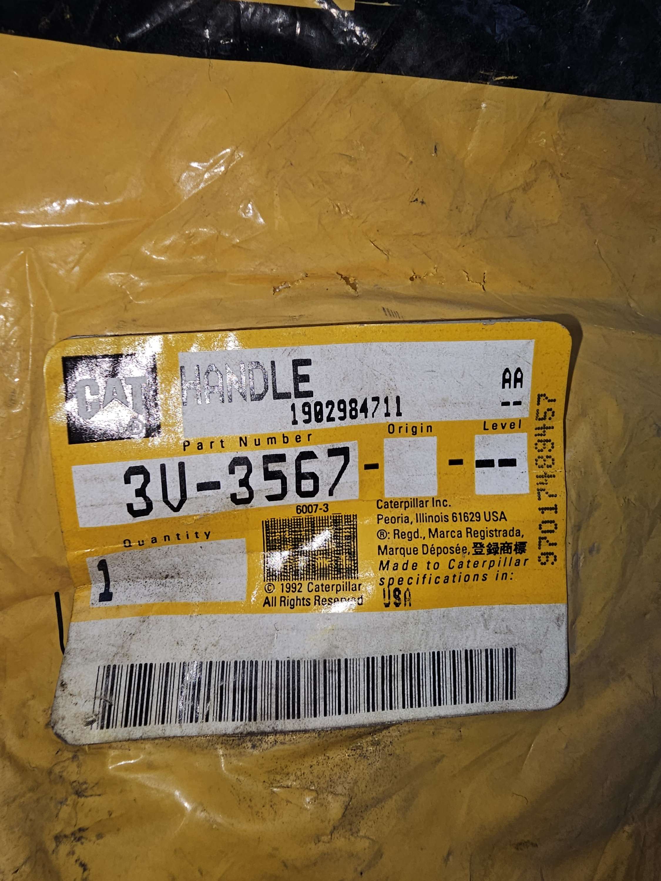 3V-3567 Handle AA Caterpillar CAT 3V3567