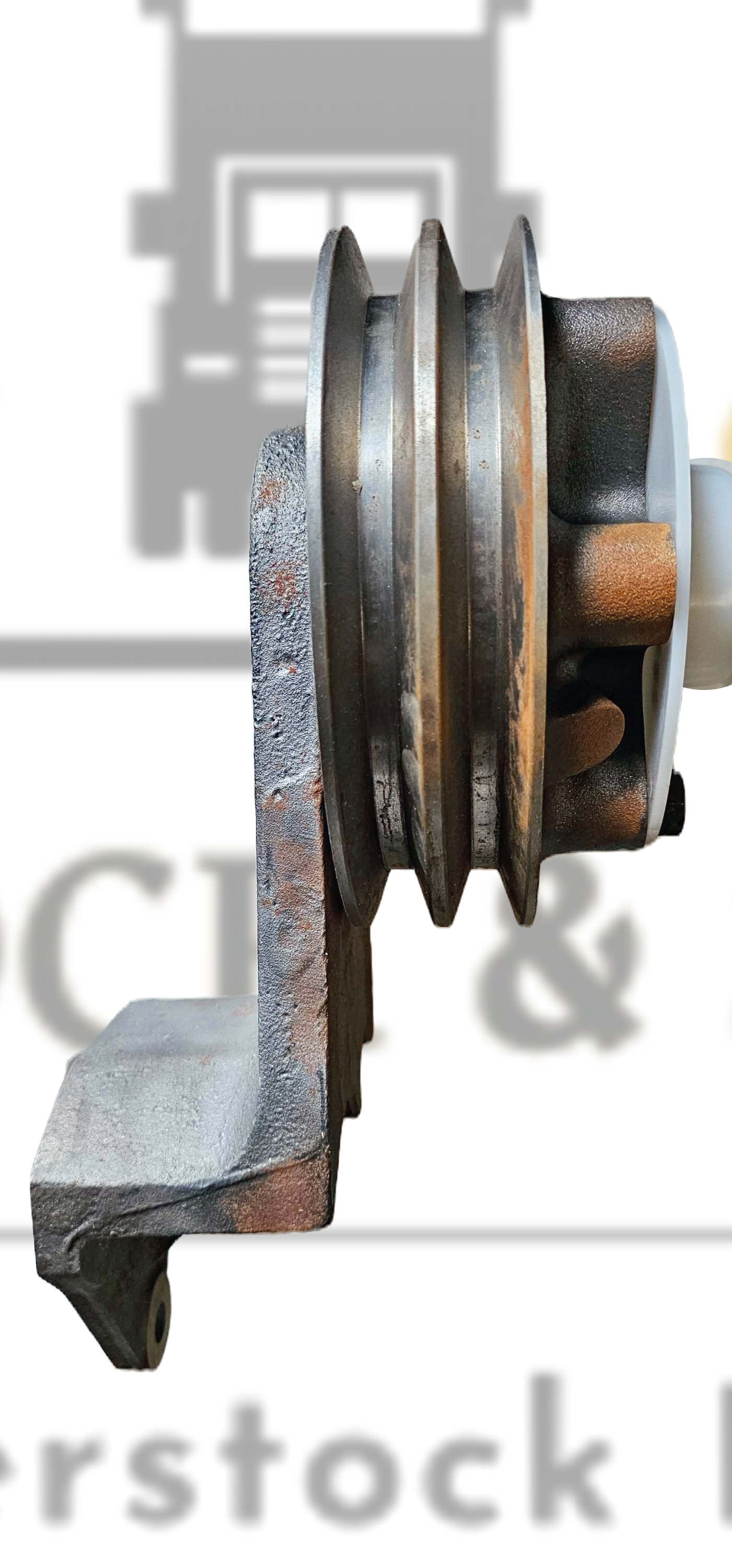 Mechanical pulley system on a white background