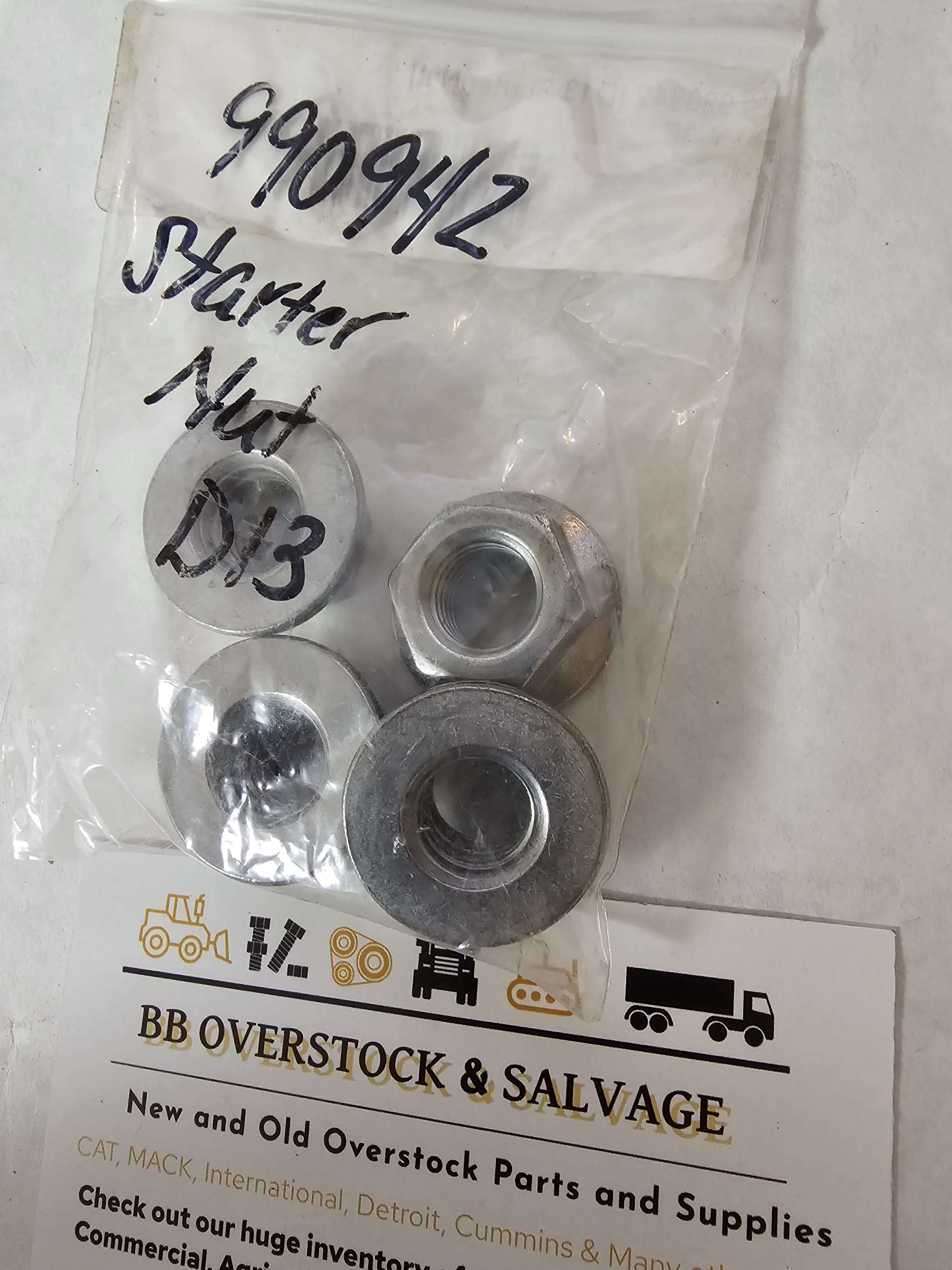 990952 Starter Nut Volvo Mack Truck (4-pack)