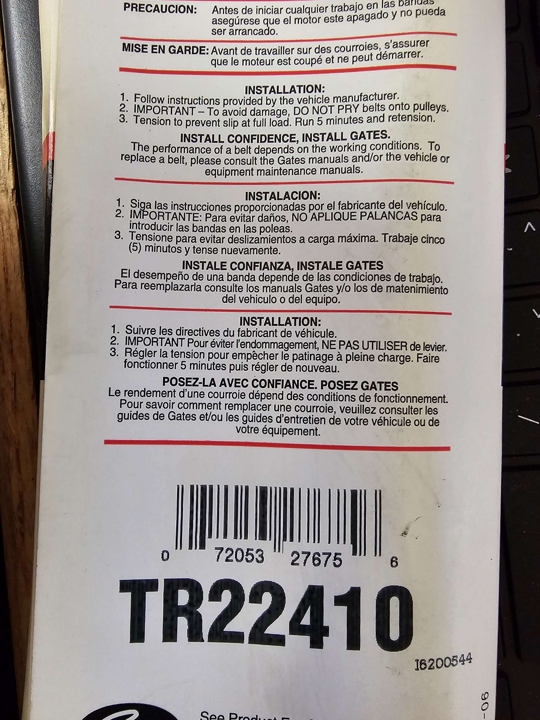 TR22410 Gates Truck Belt