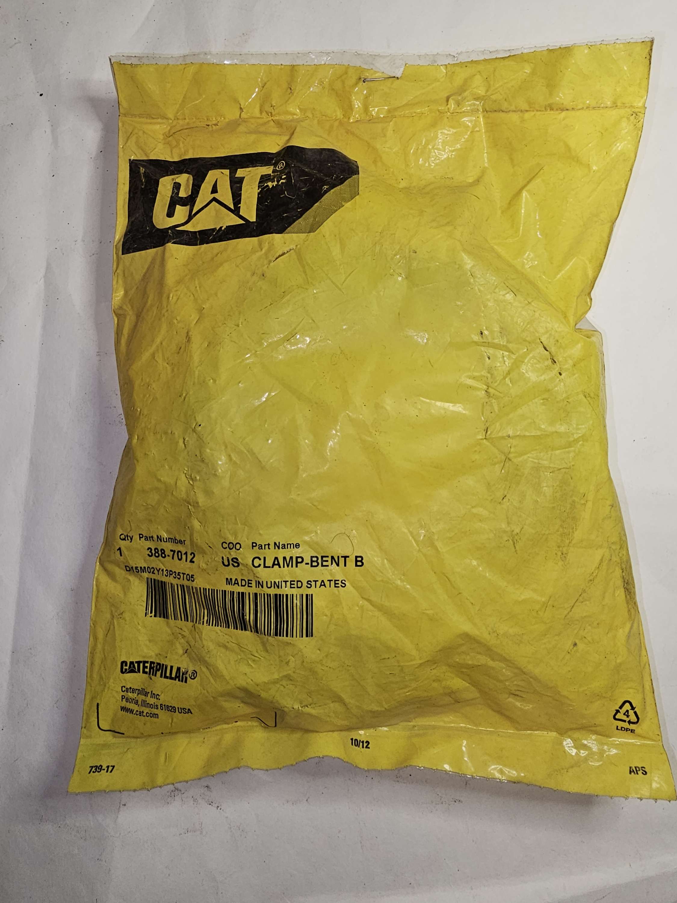 388-7012 Clamp Bent B Caterpillar CAT OEM 3887012