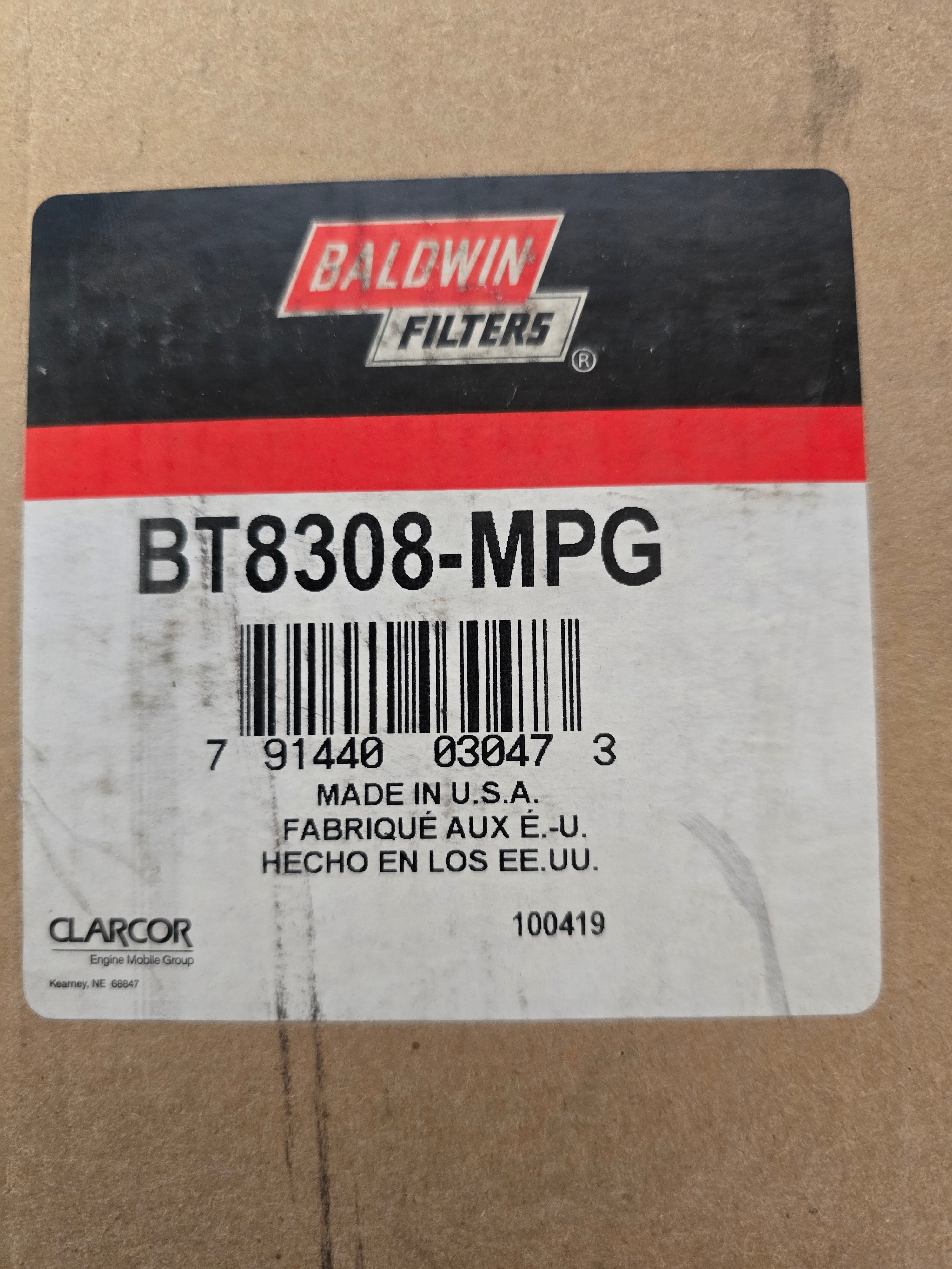 BT8308-MPG Baldwin Max Perfect Glass Hydraulic Filter-Spin-on