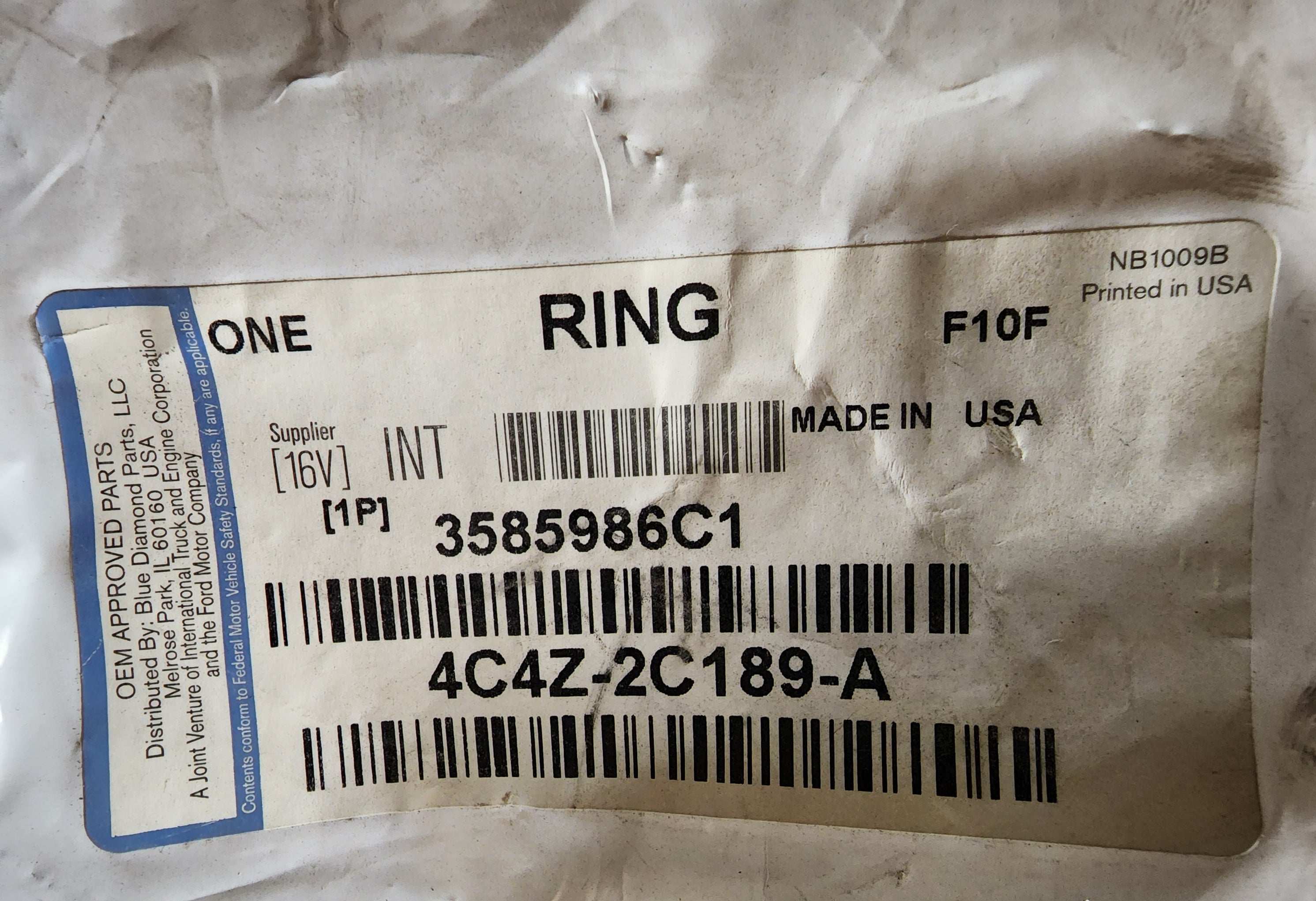 3585986C1 Exciter Brake Ring O.E.M.