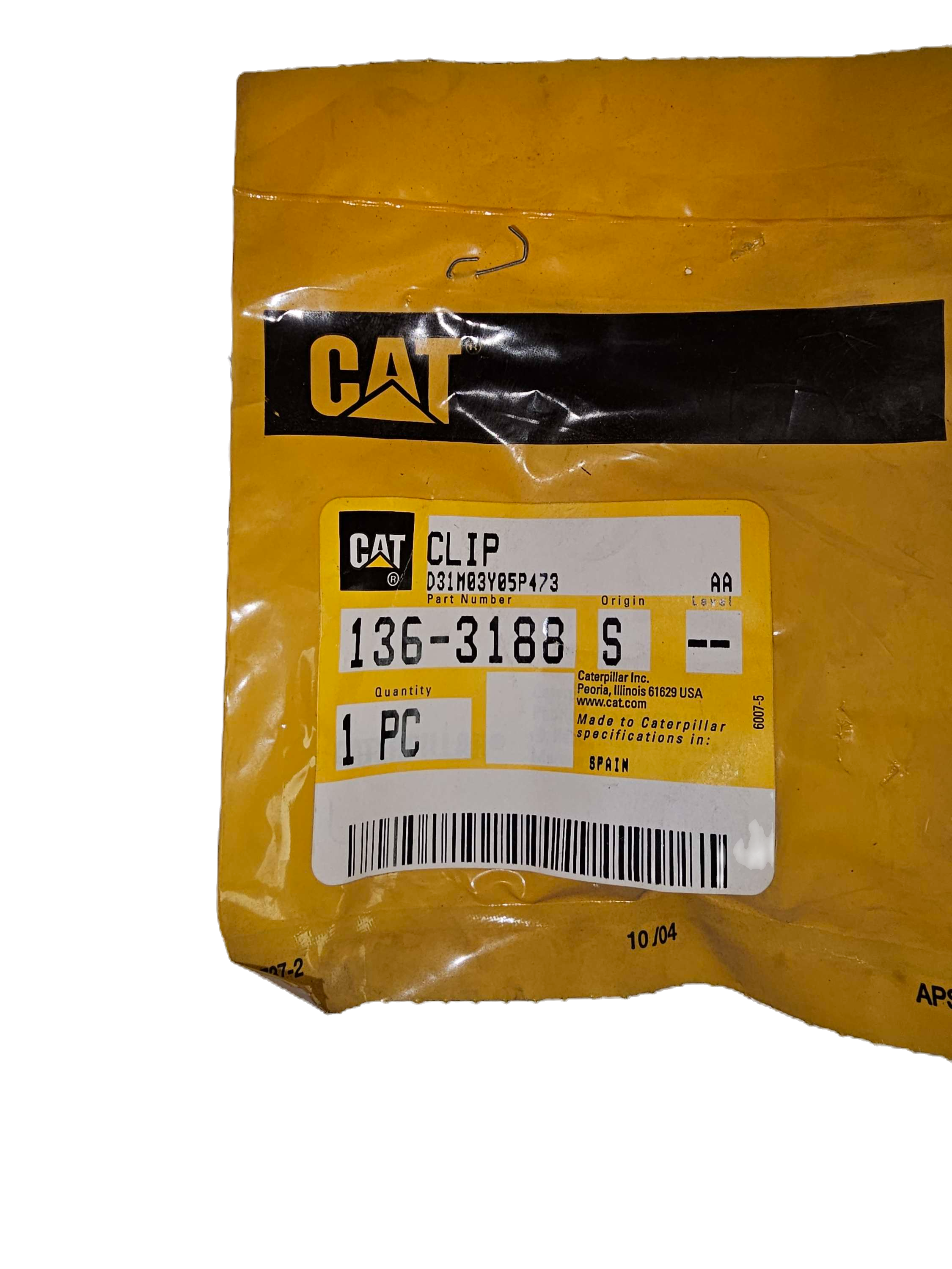 136-3188 Washer Hose Clip Caterpillar - CAT 1363188 (5 Pack)