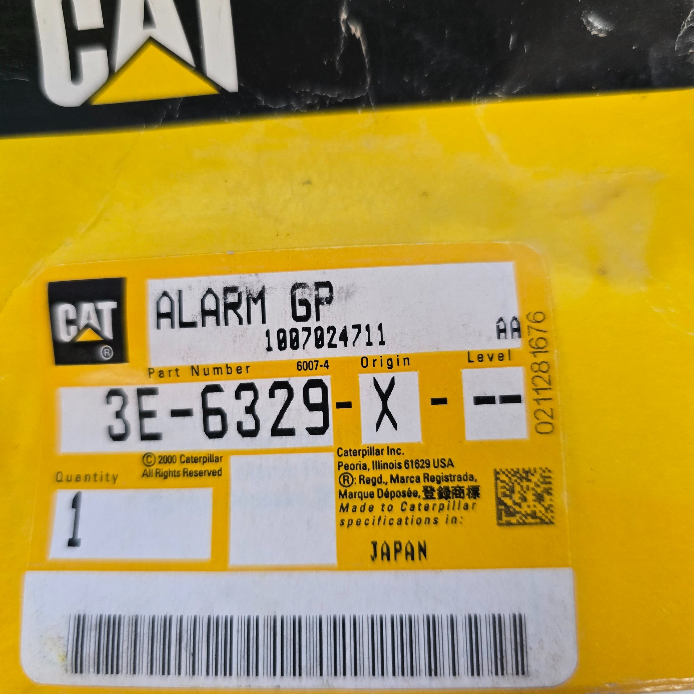 CAT P/N 3E-6329 OEM Caterpillar 93 db 24 Volt Action Alarm 3E6329