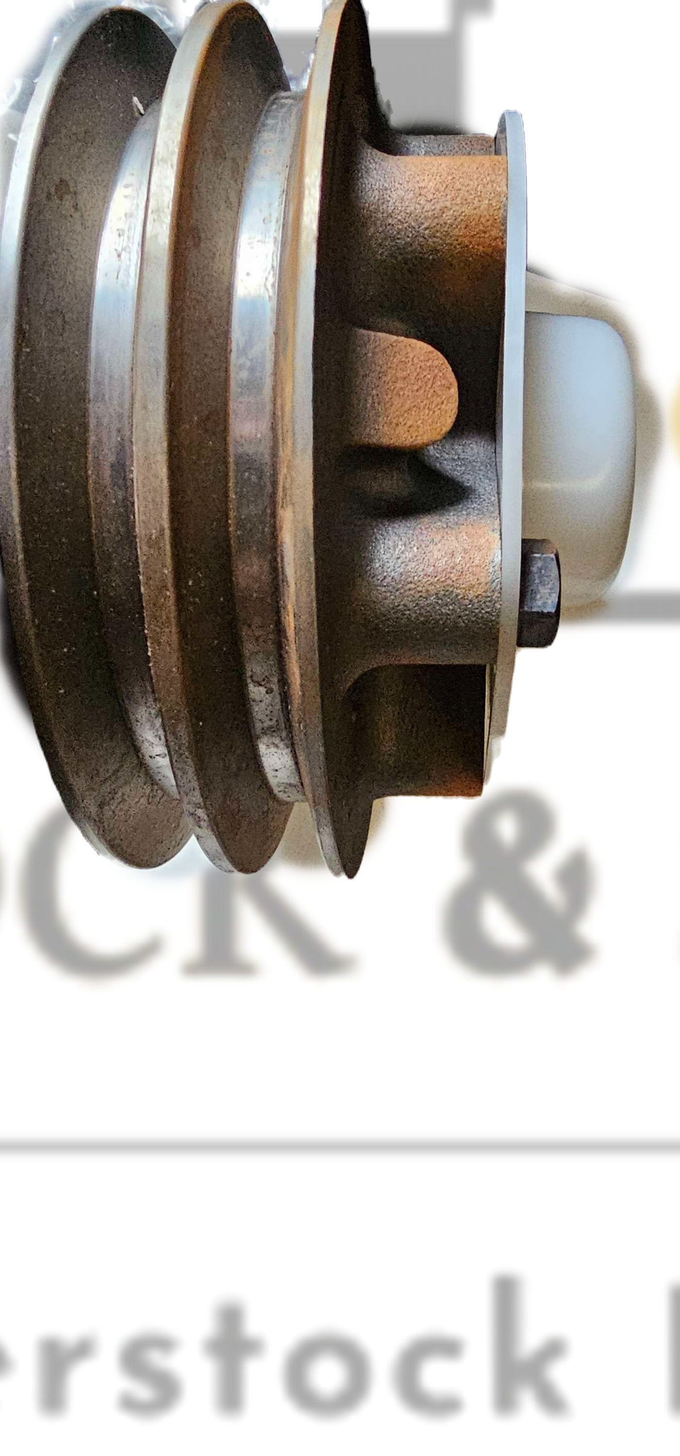 Close-up of a mechanical component with a blurred background