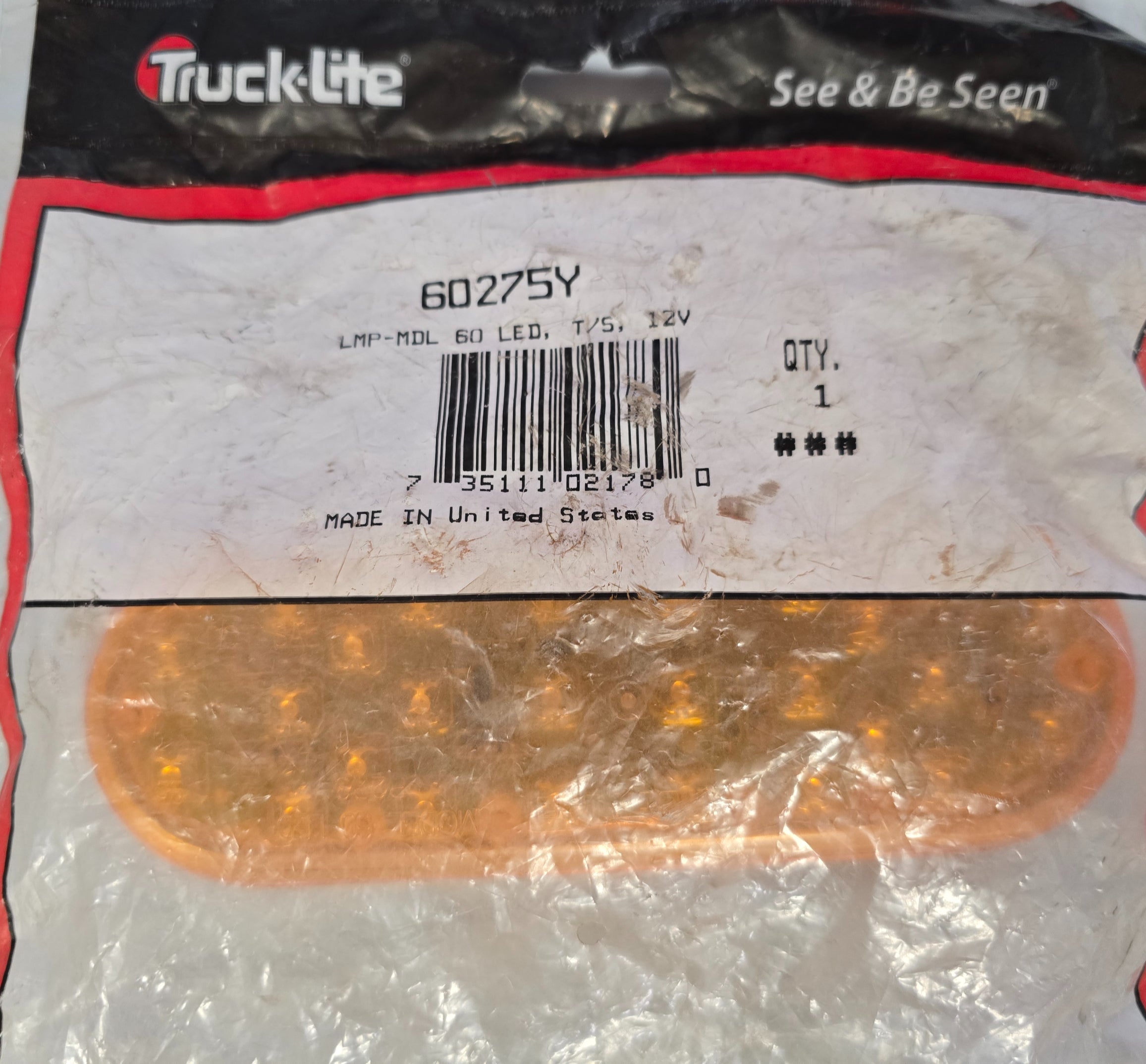 60275Y | Truck-Lite Model 60 (6" Oval) LED Turn Signal Lamp- Amber- 26 Diod