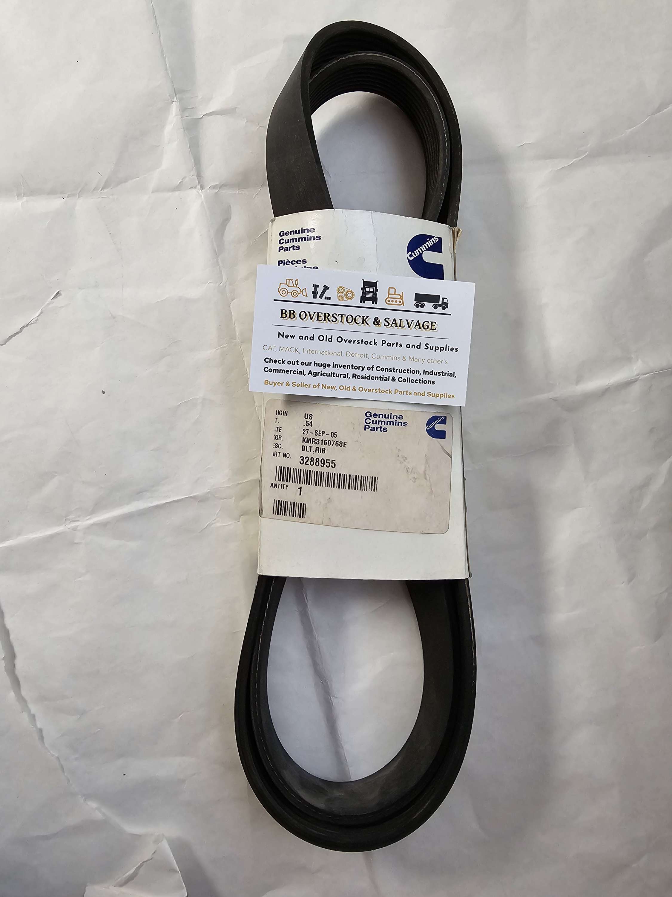 3288955 Genuine Cummins Ribbed V-Belt Serpentine
