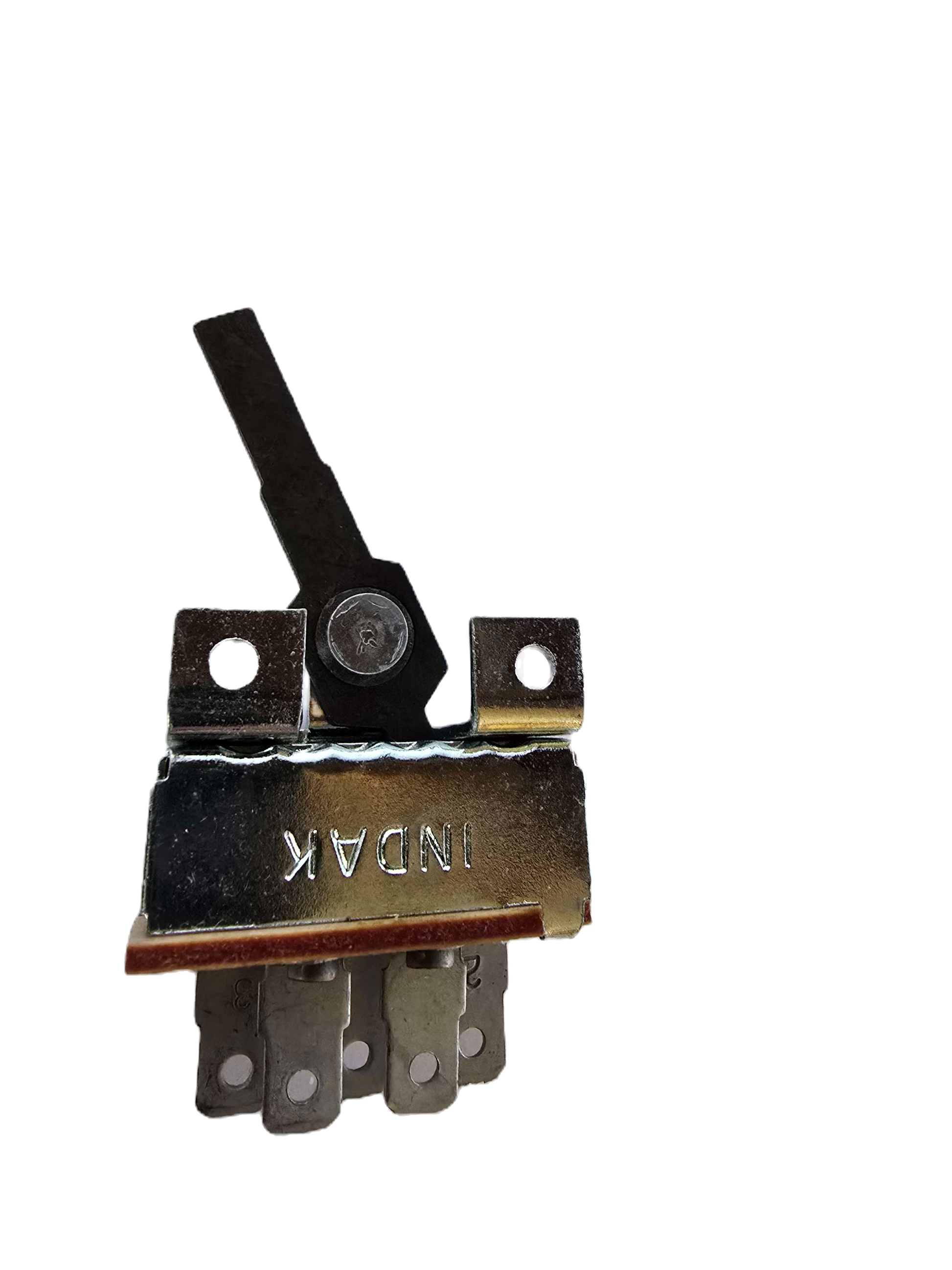 Metal switch with 'INDAK' branding on a white background