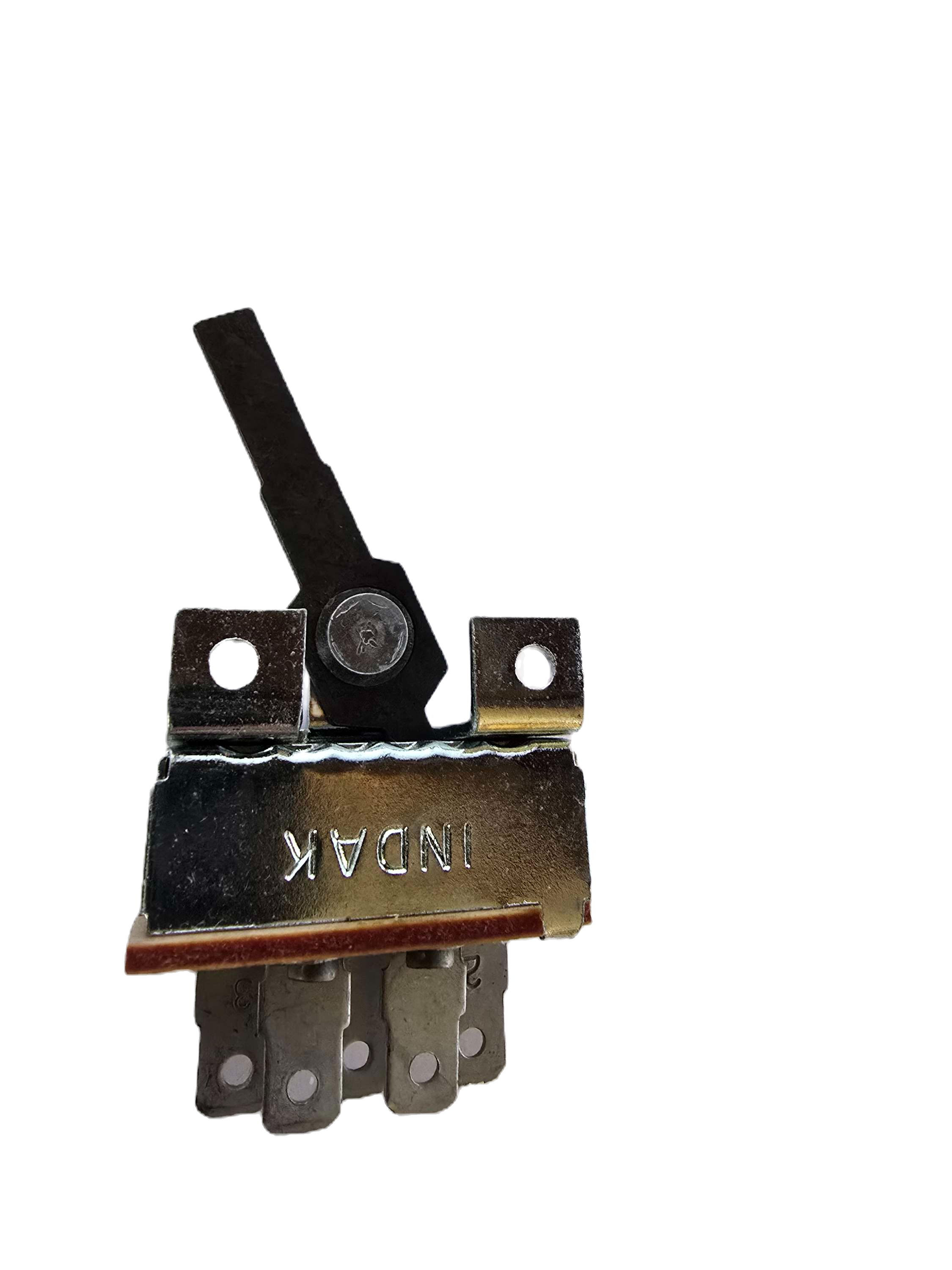 Metal switch with 'INDAK' branding on a white background