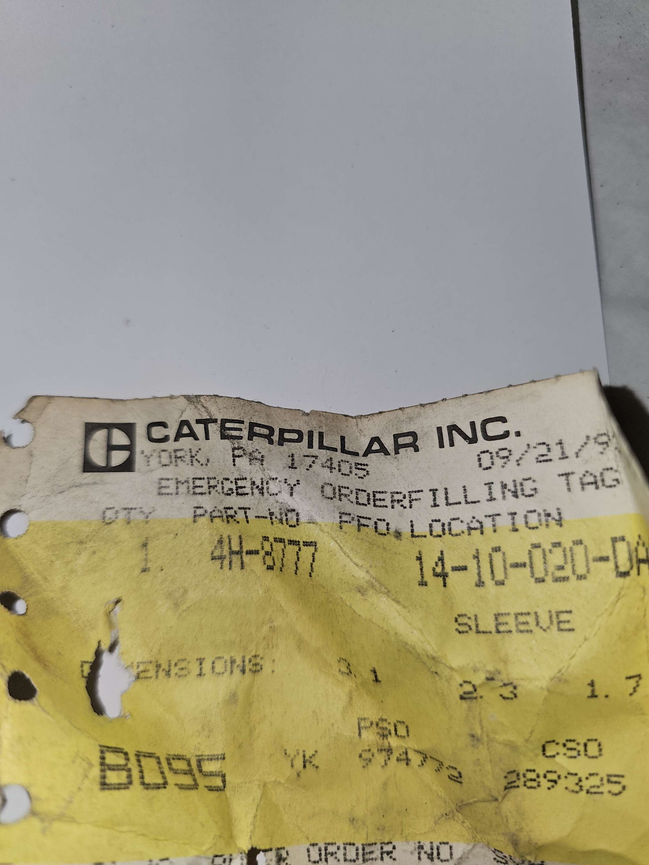 4H-8777 Sleeve Caterpillar CAT 4H8777