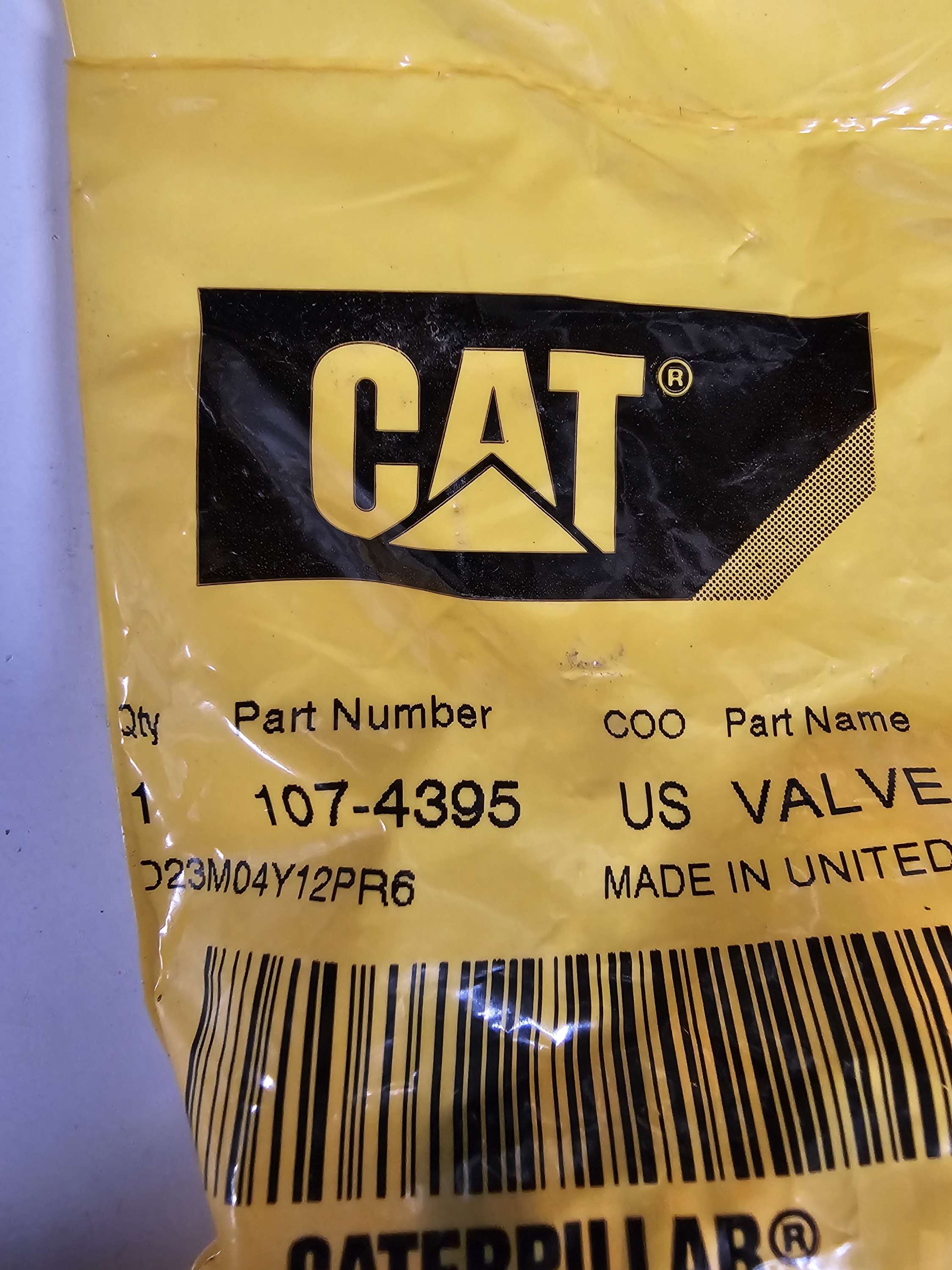107-4395 Valve Caterpillar/CAT 1074395