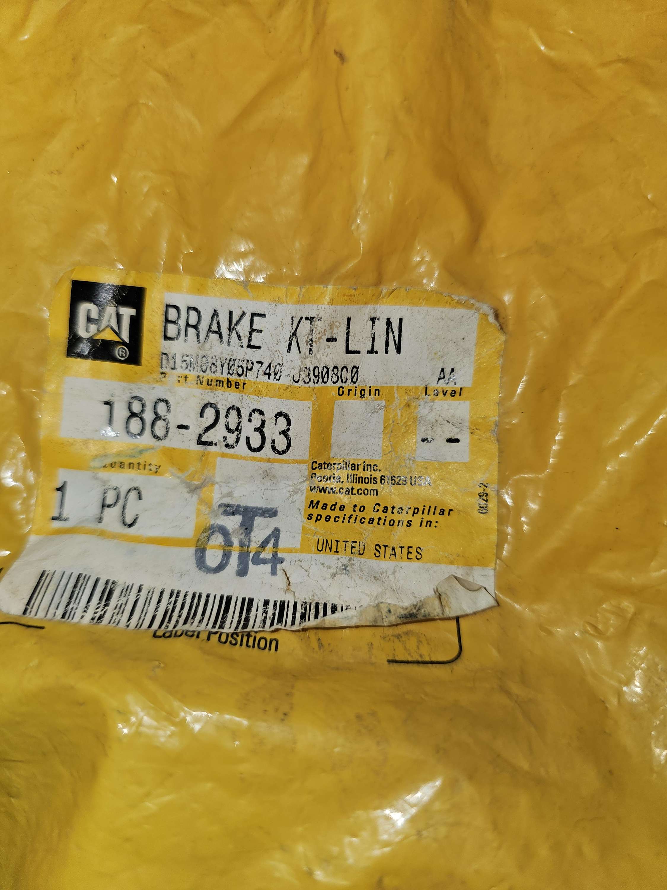 188-2983 Brake Lining Kit Caterpillar CAT 1882993