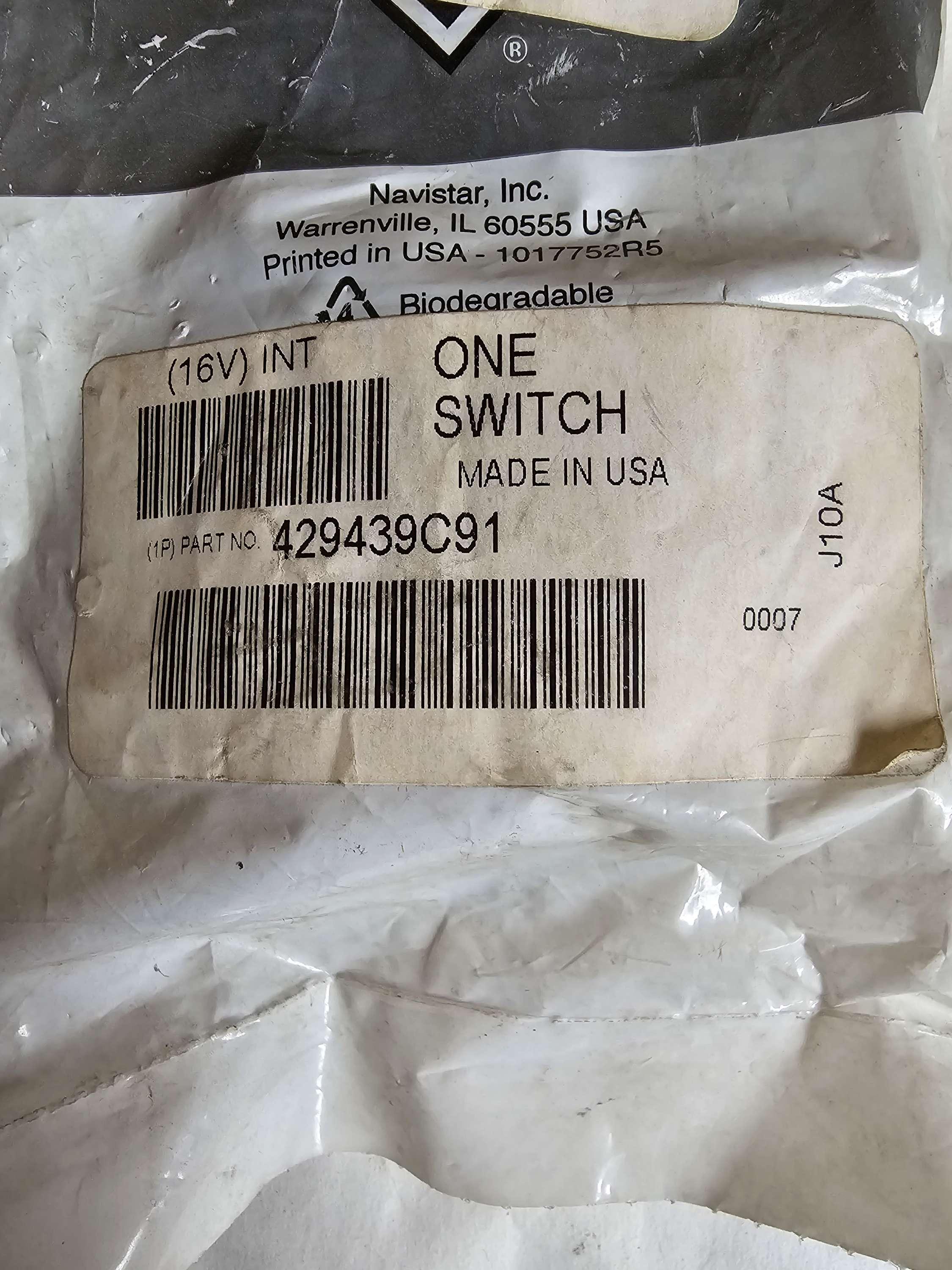 429439C91 Switch Automtic Override International
