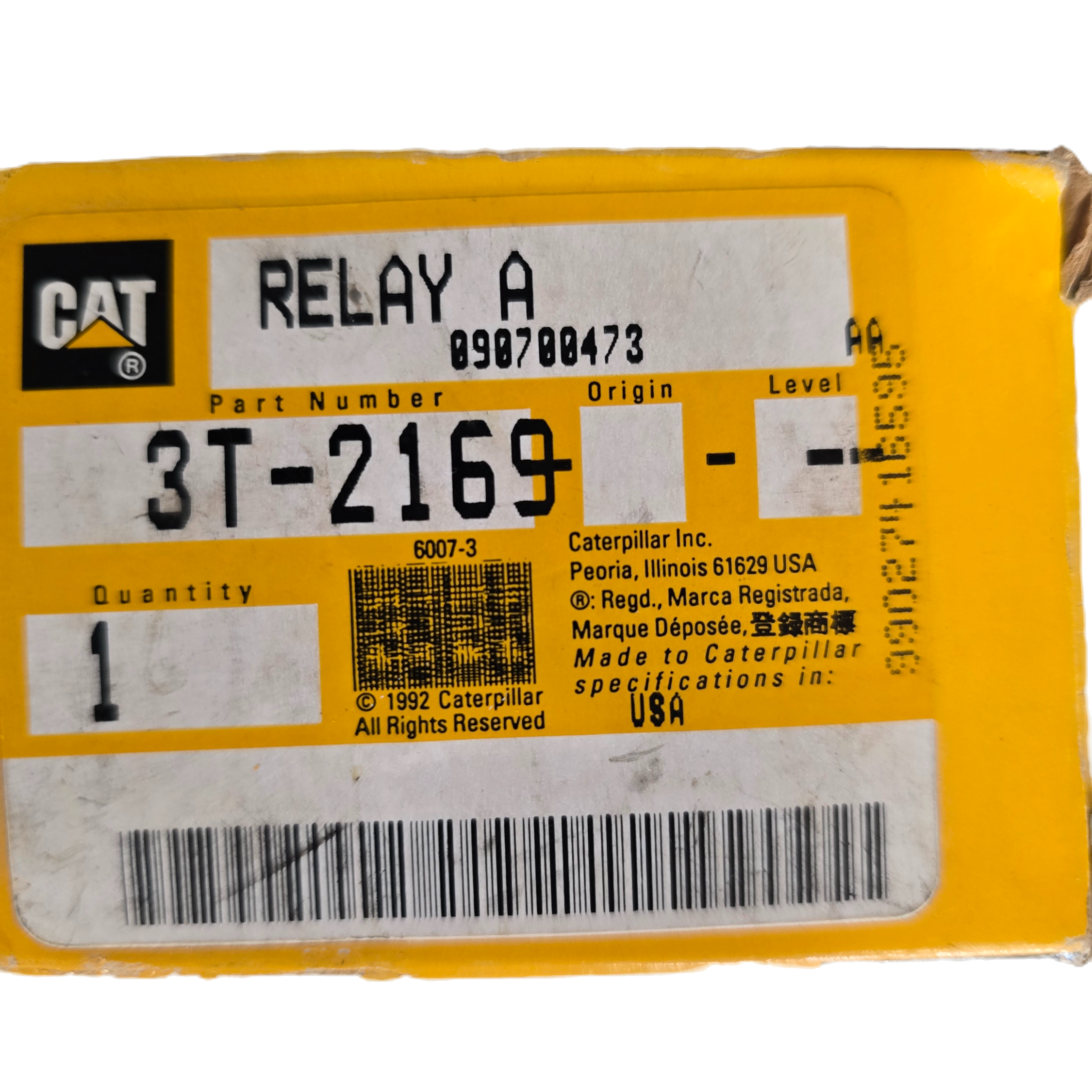 CAT P/N | 3T-2169 OEM 24v NC Warning Gauge Relay Caterpillar 3T2169