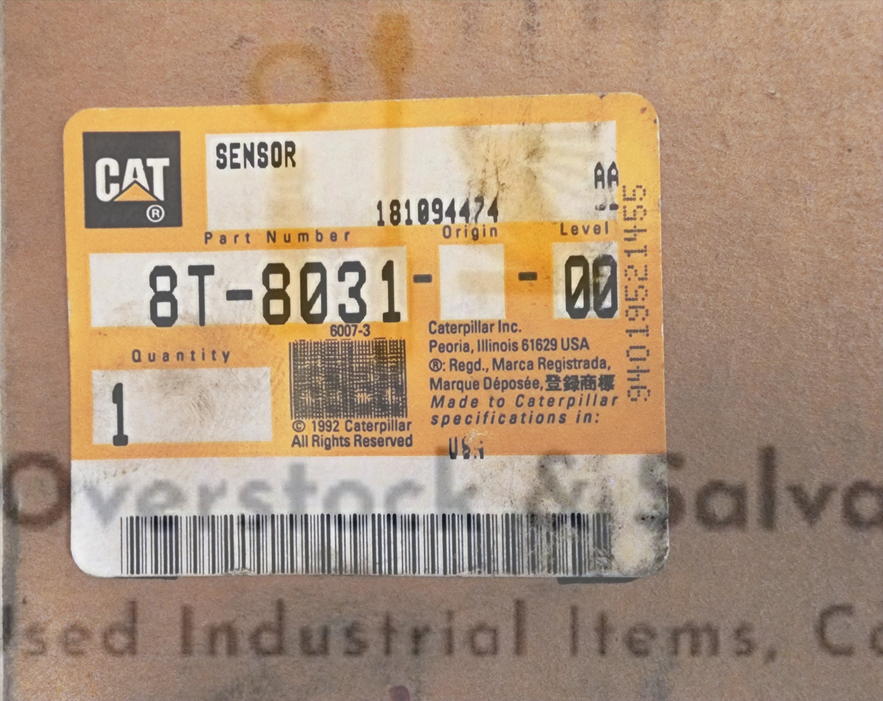8T-8031 Sensor Caterpillar CAT OEM 8T8031