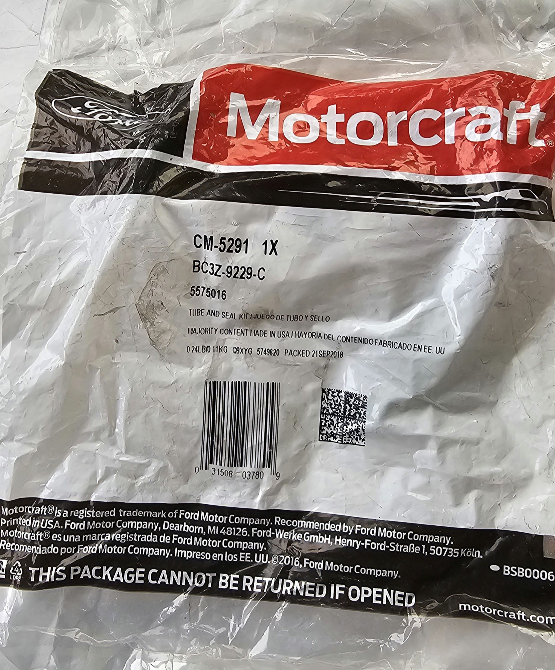 Fuel Injector O-ring Tube Motorcraft CM-5291 -6.7L