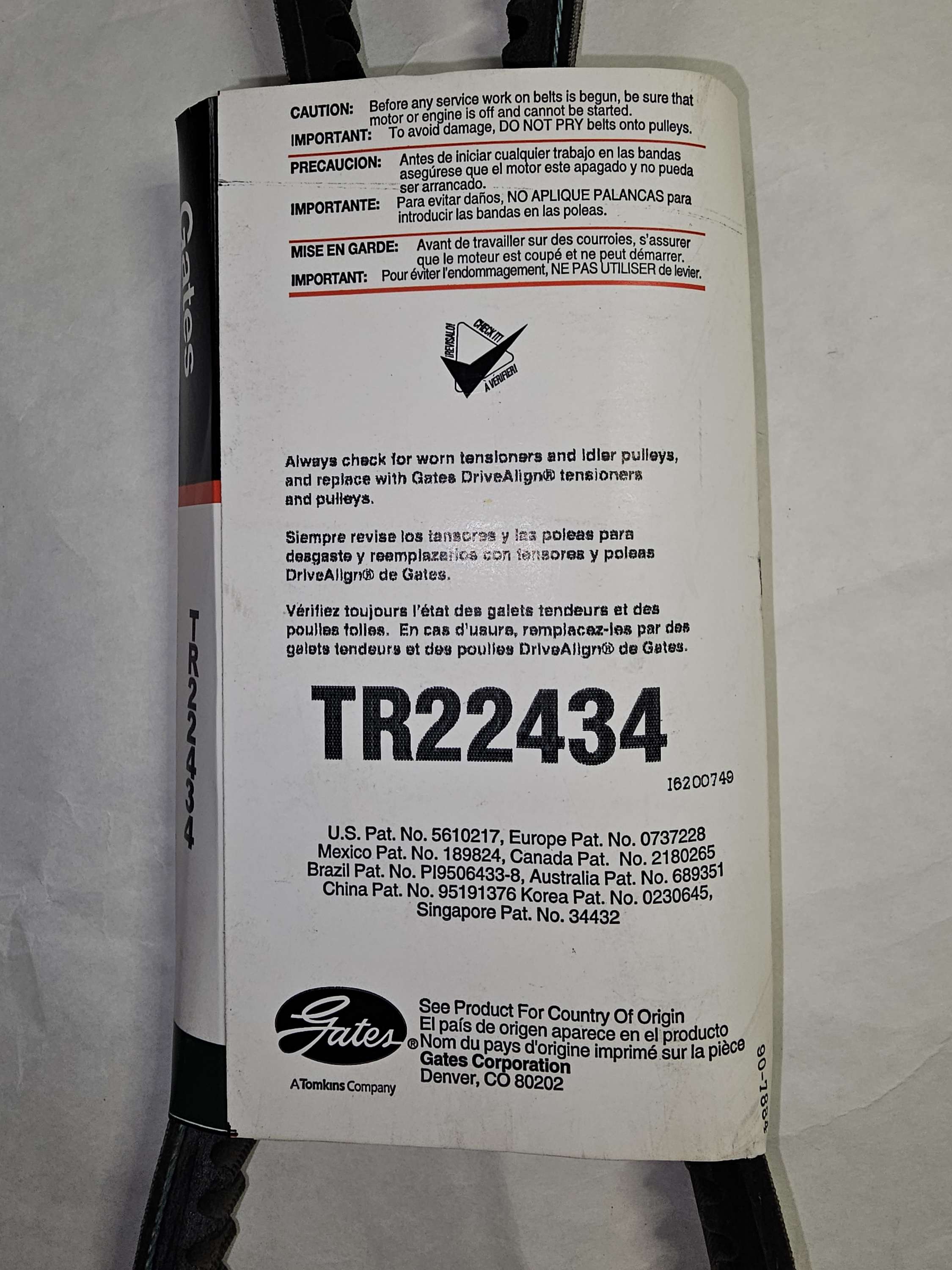 TR22434 Gates Truck & Bus Series V Belt