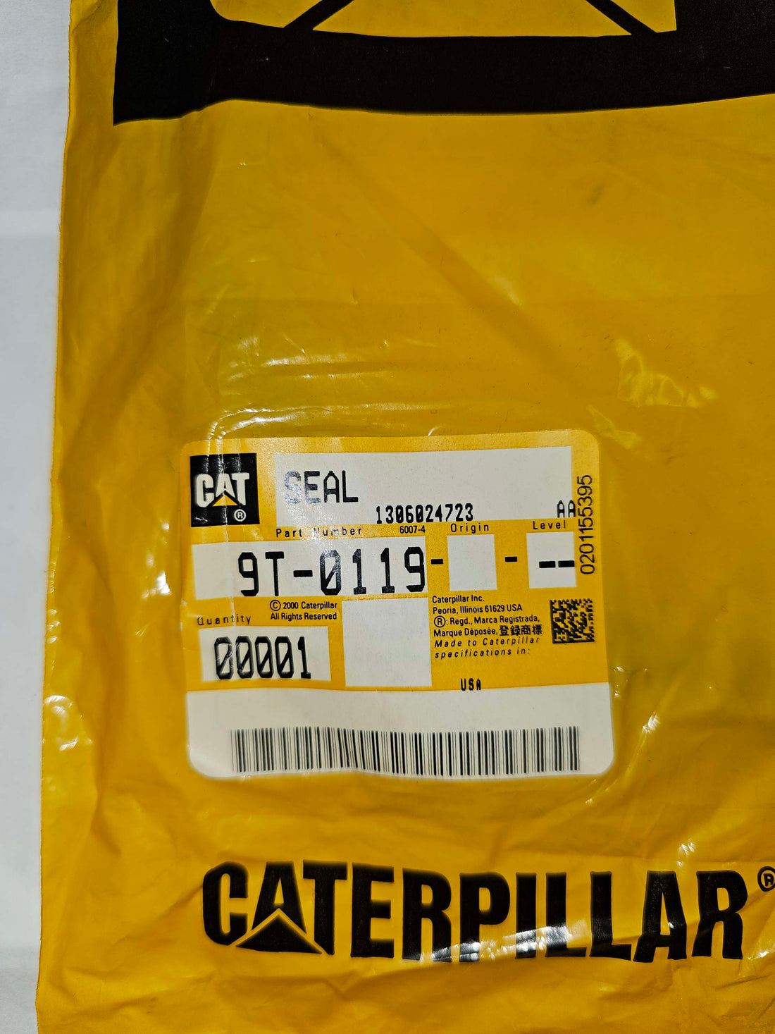 9T-0119 Seal Caterpillar CAT 9T0119 Plastic Molded Rubber Seal used for Til