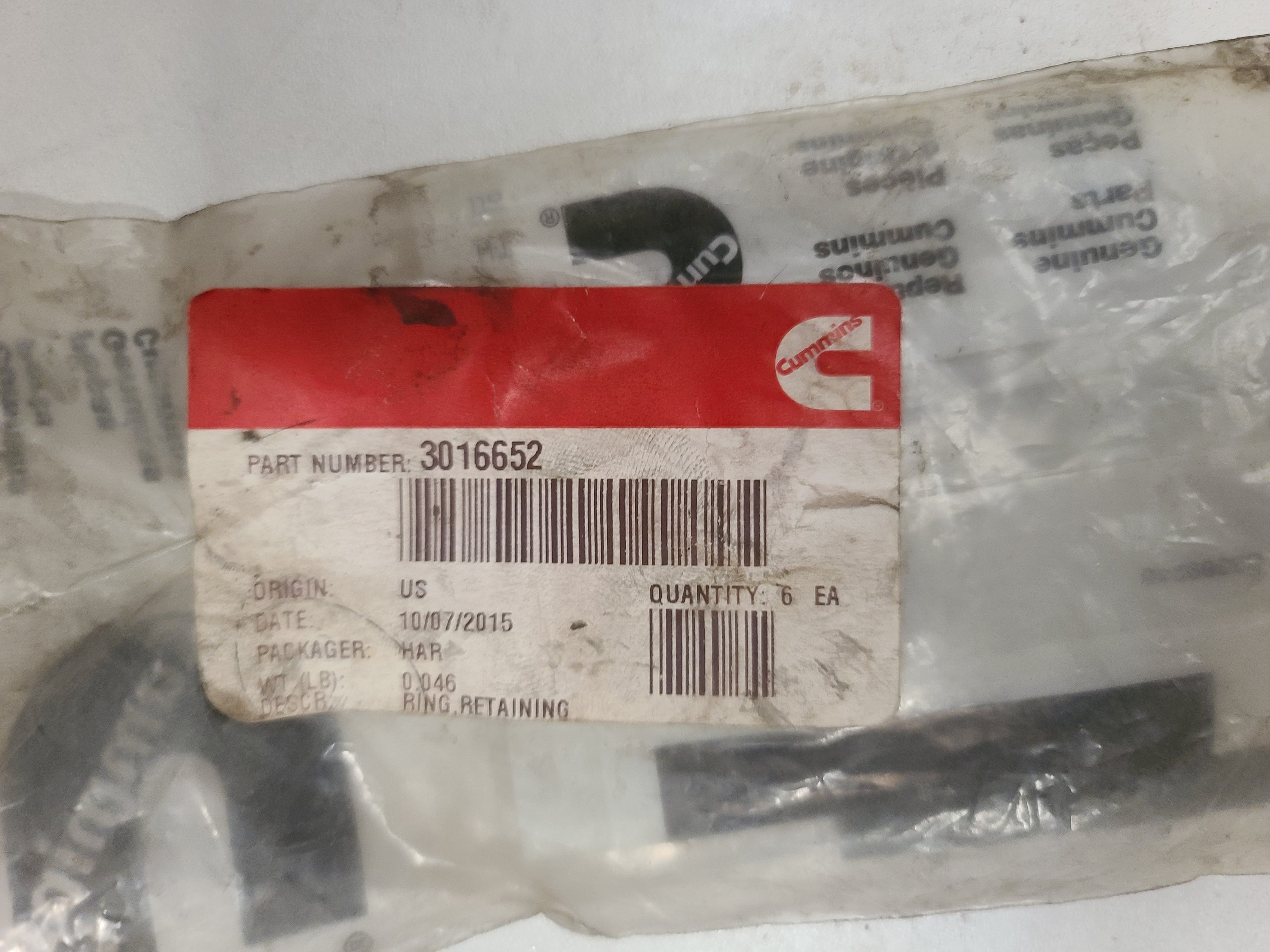 Cummins 3016652 Retaining Rings 6-pack