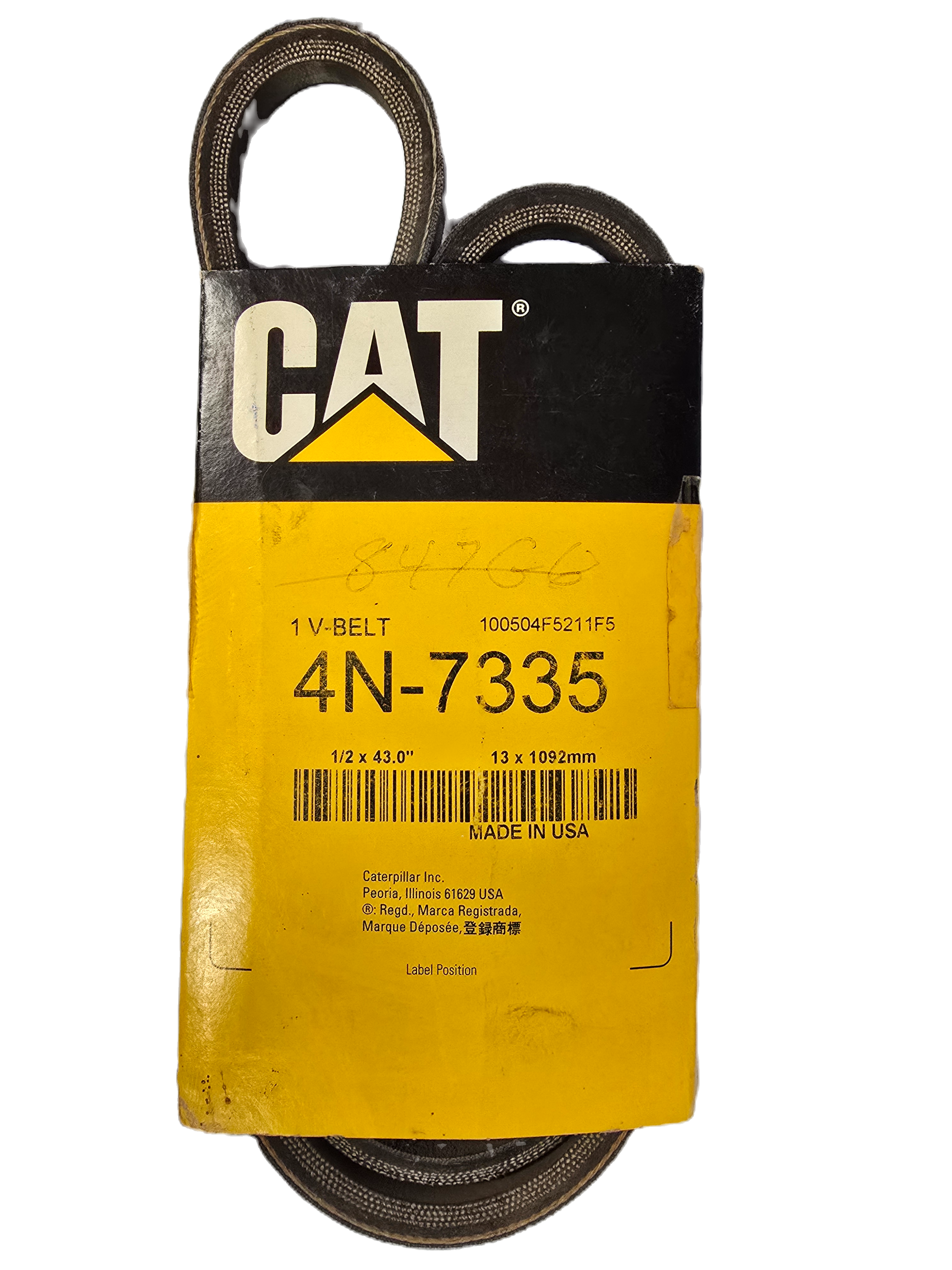 CAT P/N | 4N-7335 V-Belt 1/2-43.0 Caterpillar 4N7335