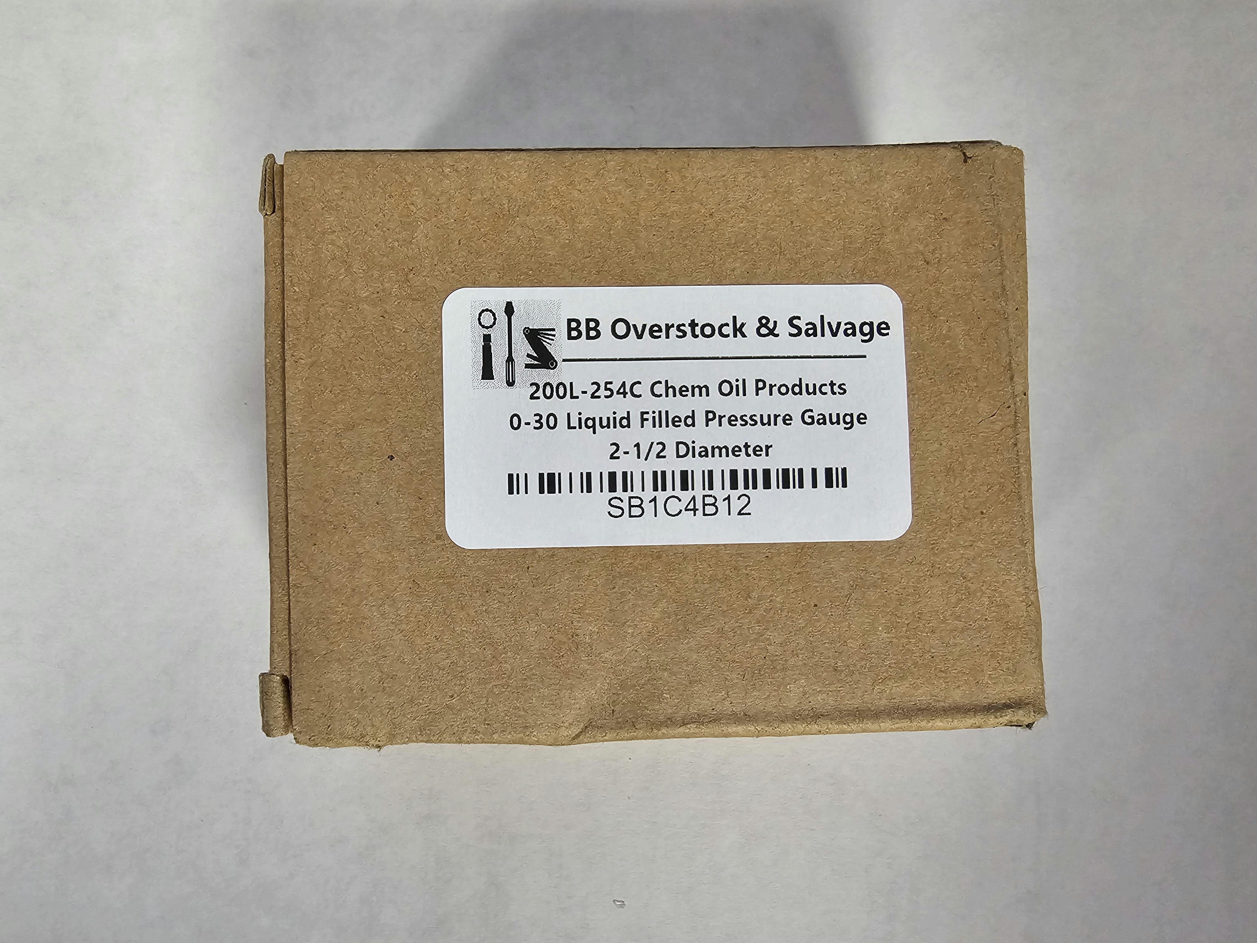 200L-254C 0-30 Gauge Pressure Liquid Filled Chem Oil Products