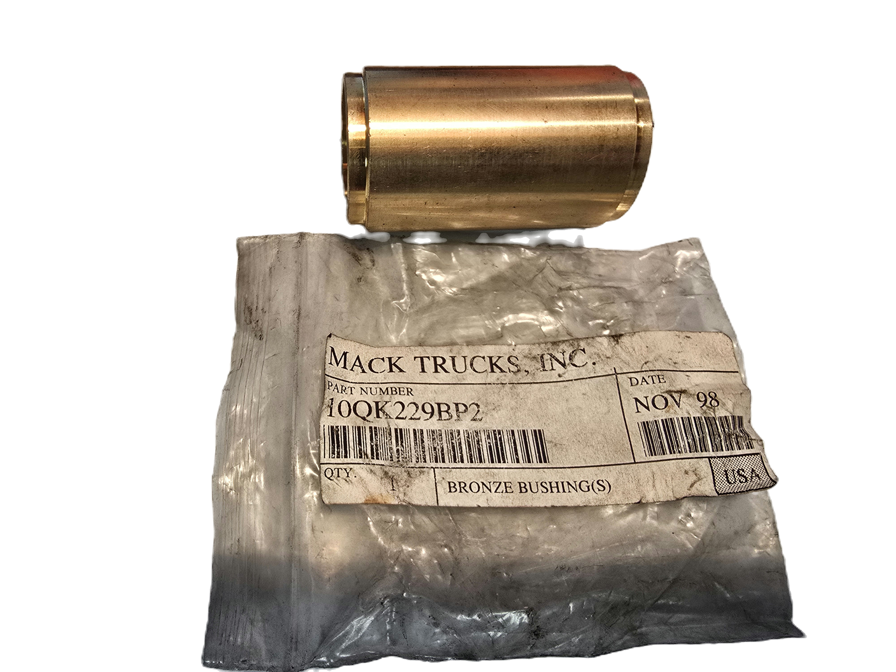 10QK229A Genuine OEM Mack Spring Bushing Bronze NOS