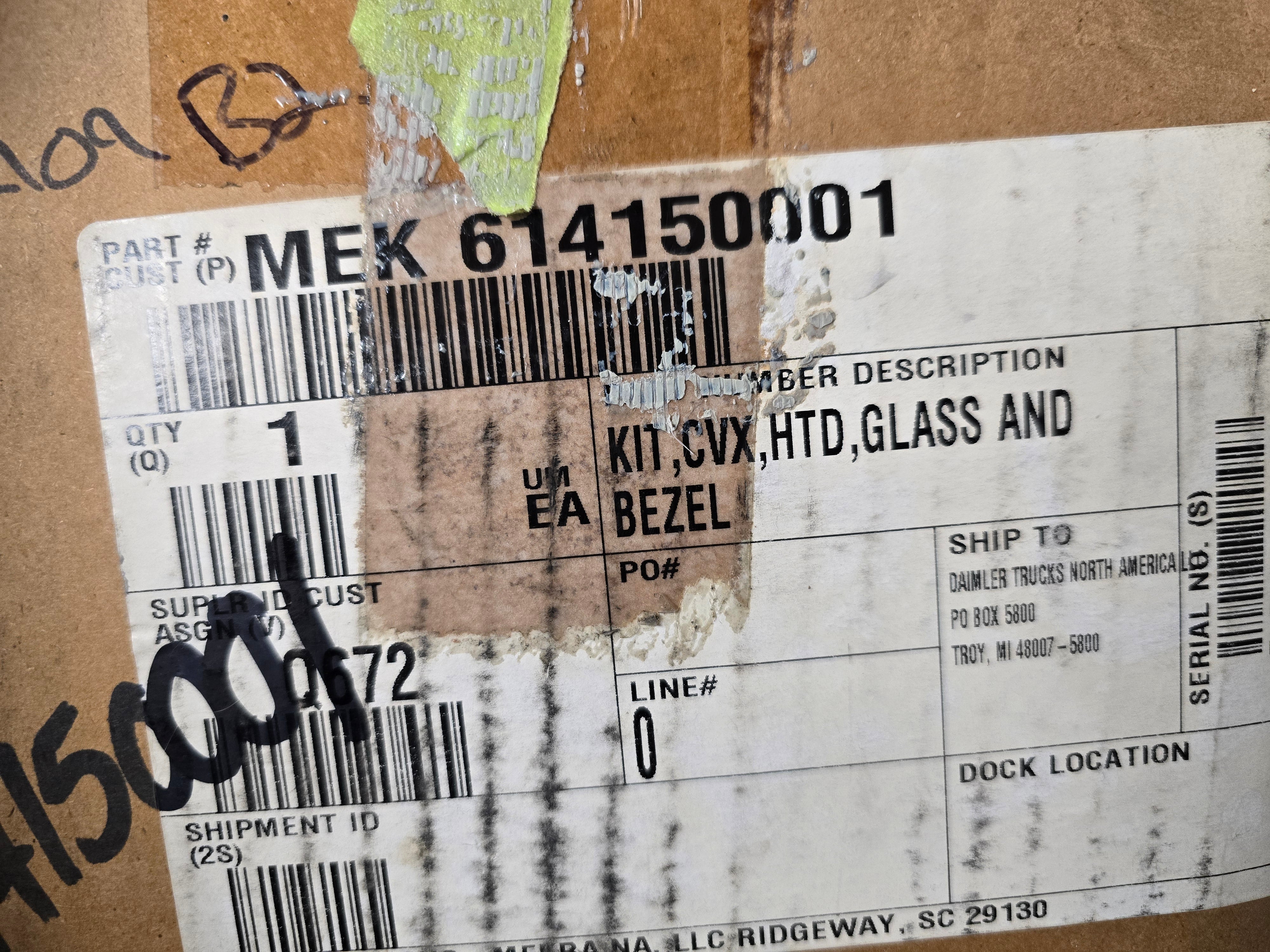 MEK614150001 | Genuine Freightliner Heated Convex Mirror & Bezel NOS