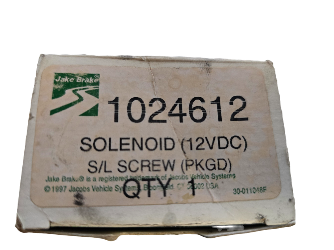 P/N: 1024612 JACOBS V.S. JAKE BRAKE SOLENOID OEM (12VDC) S/L SCREW